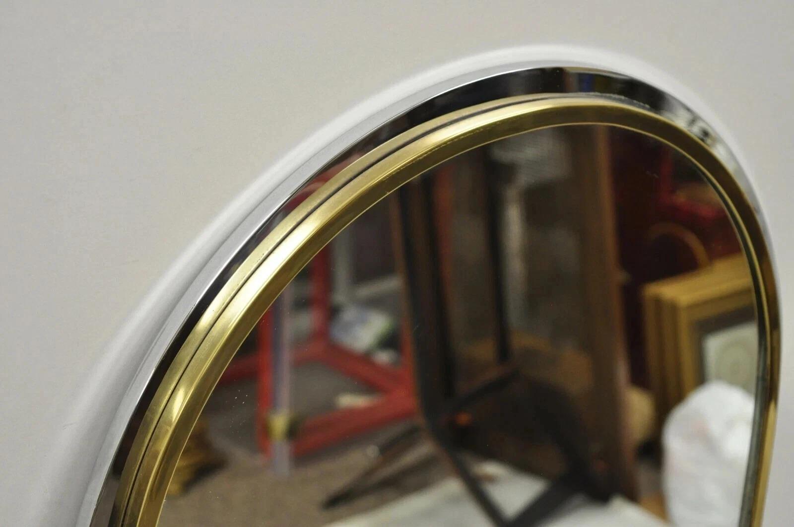 20th Century Italian Modernist Maison Jansen Style Steel Brass Chrome Arch 48