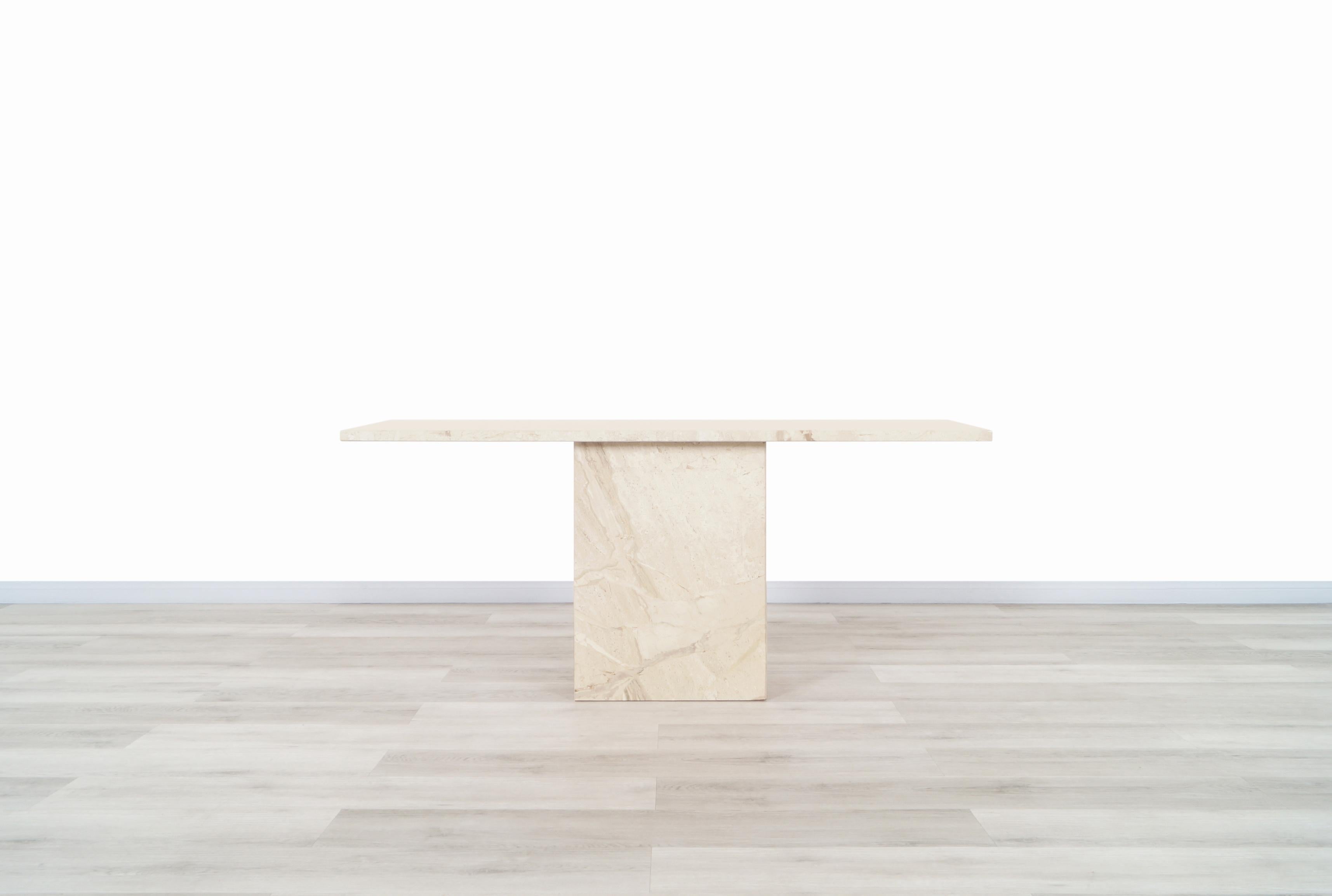 Italian Modernist Marble Console Table In Excellent Condition In North Hollywood, CA