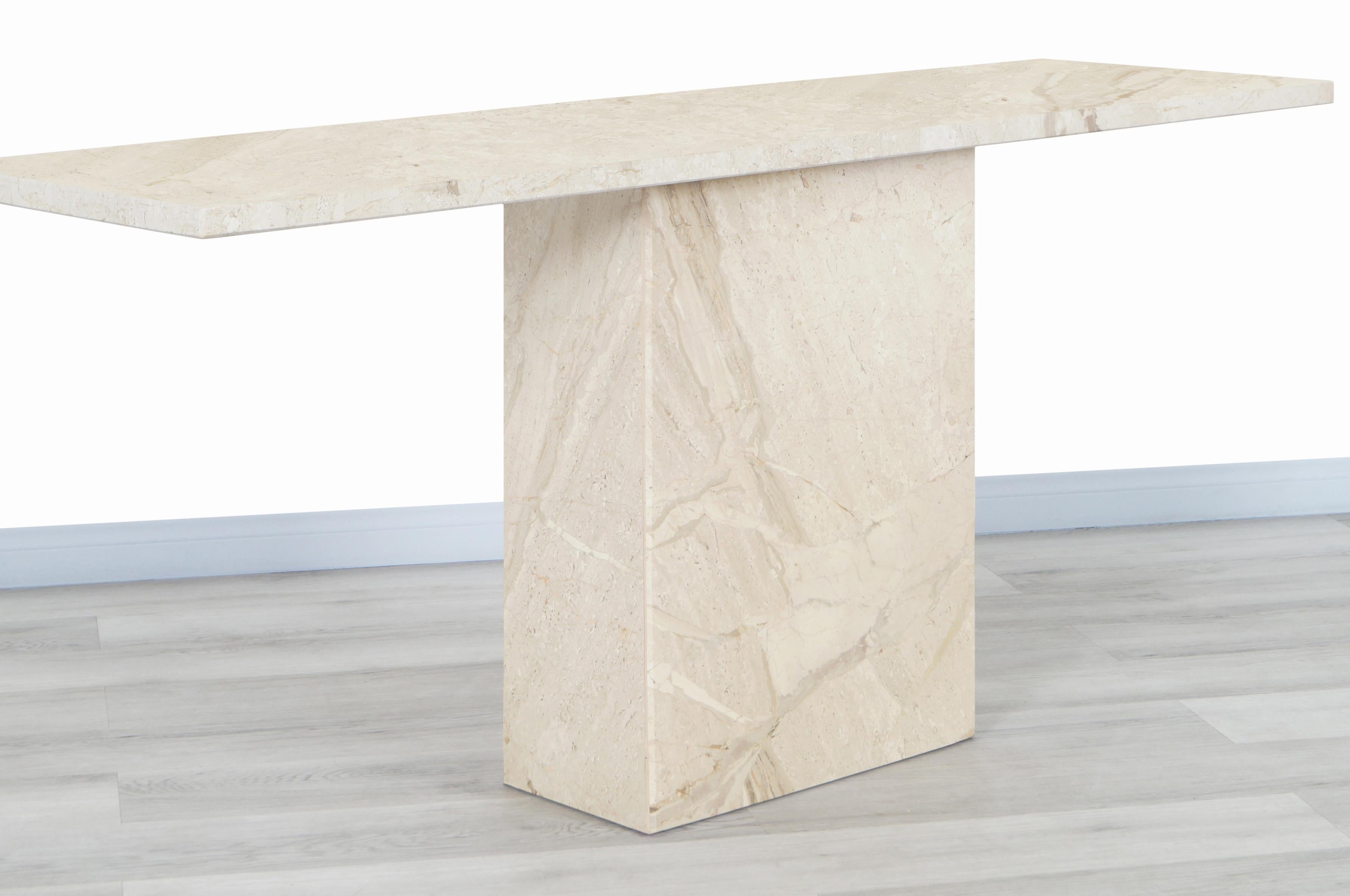 Italian Modernist Marble Console Table 1