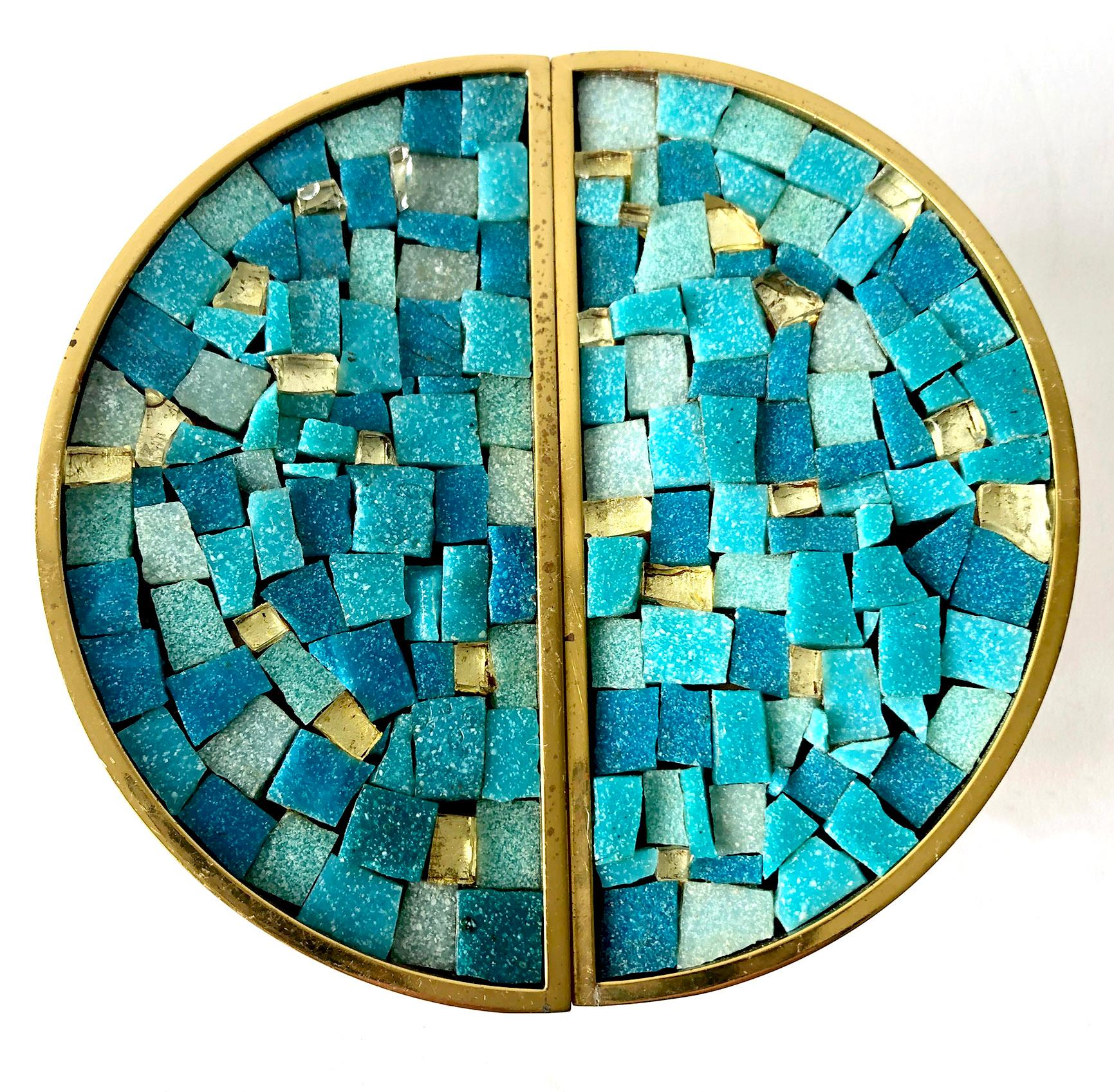 Italian glass mosaic tile door pulls measure 5