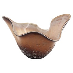 Italian Modernist Murano Glass Fazzoletto Centerpiece, Octopus Skin Animal Print