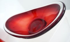 Italian Modernist Murano Sommerso Vase by Flavio Poli with Dish