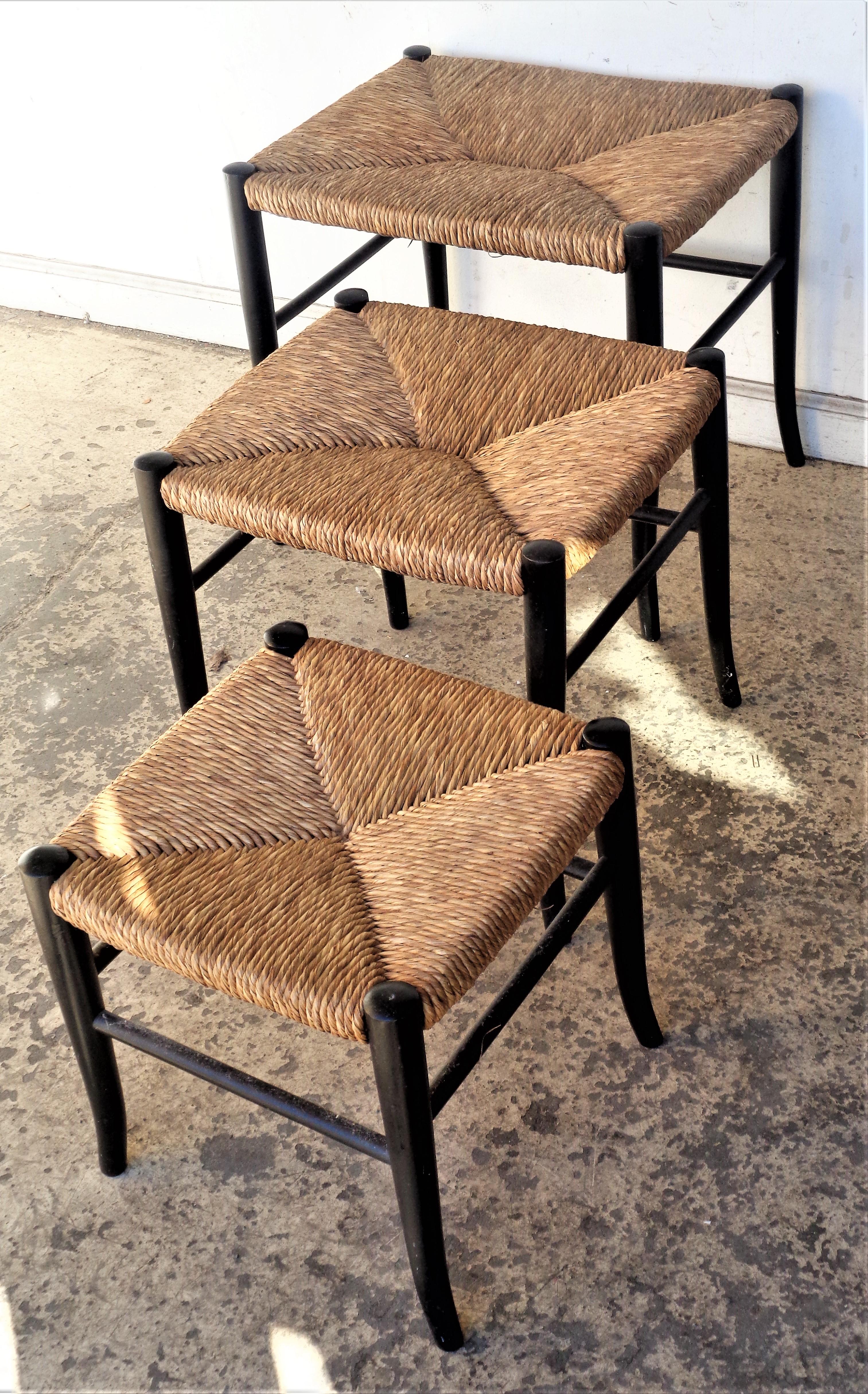 Gio Ponti Style Nesting Stools, Made in Italy 1960's  6
