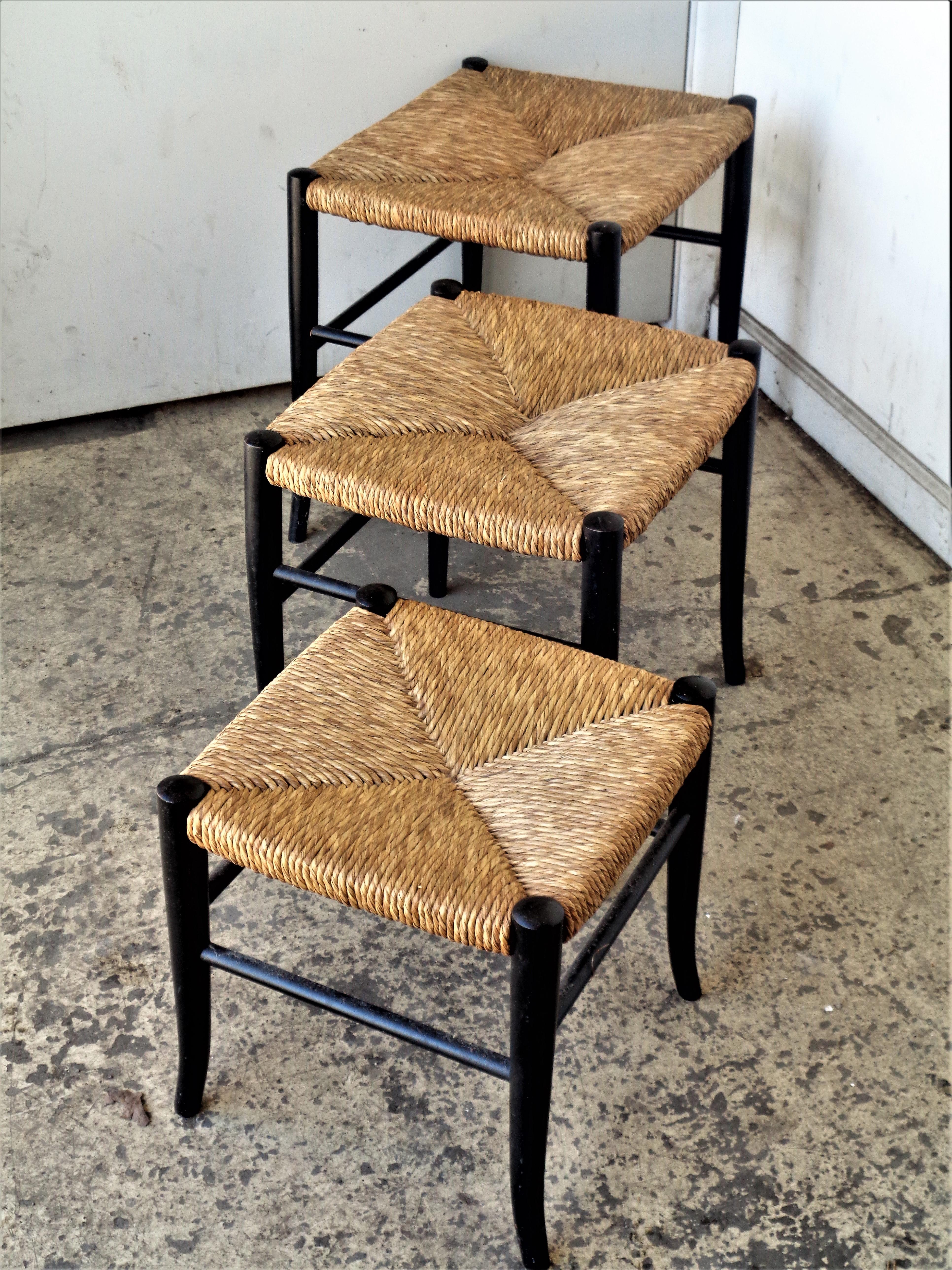 Mid-Century Modern Gio Ponti Style Nesting Stools, Made in Italy 1960's 