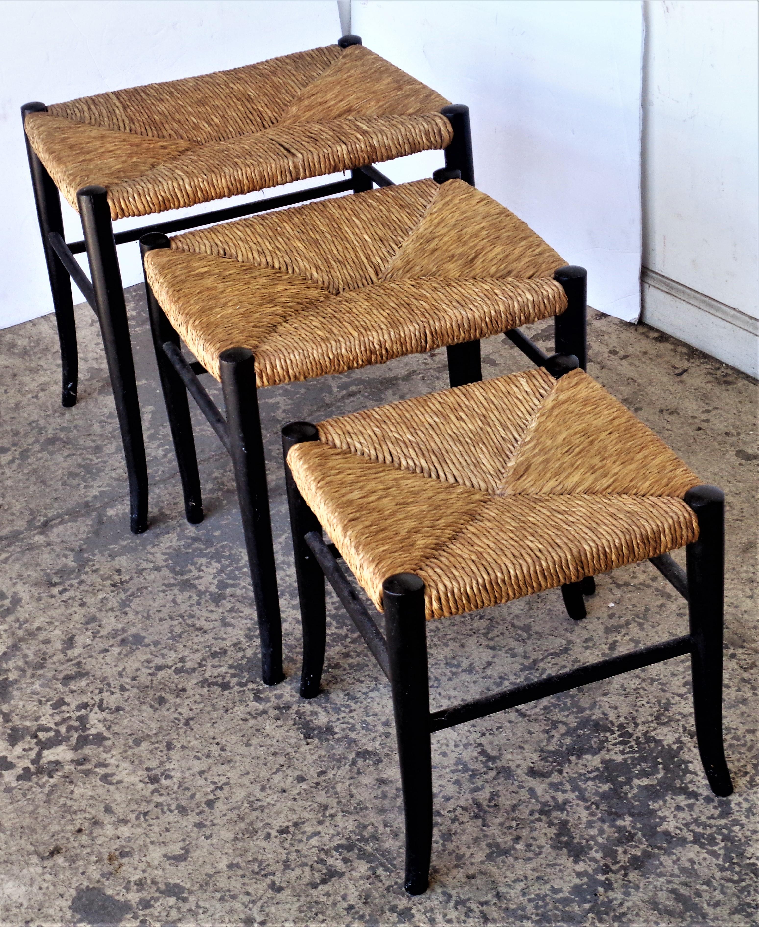 Gio Ponti Style Nesting Stools, Made in Italy 1960's  In Good Condition In Rochester, NY