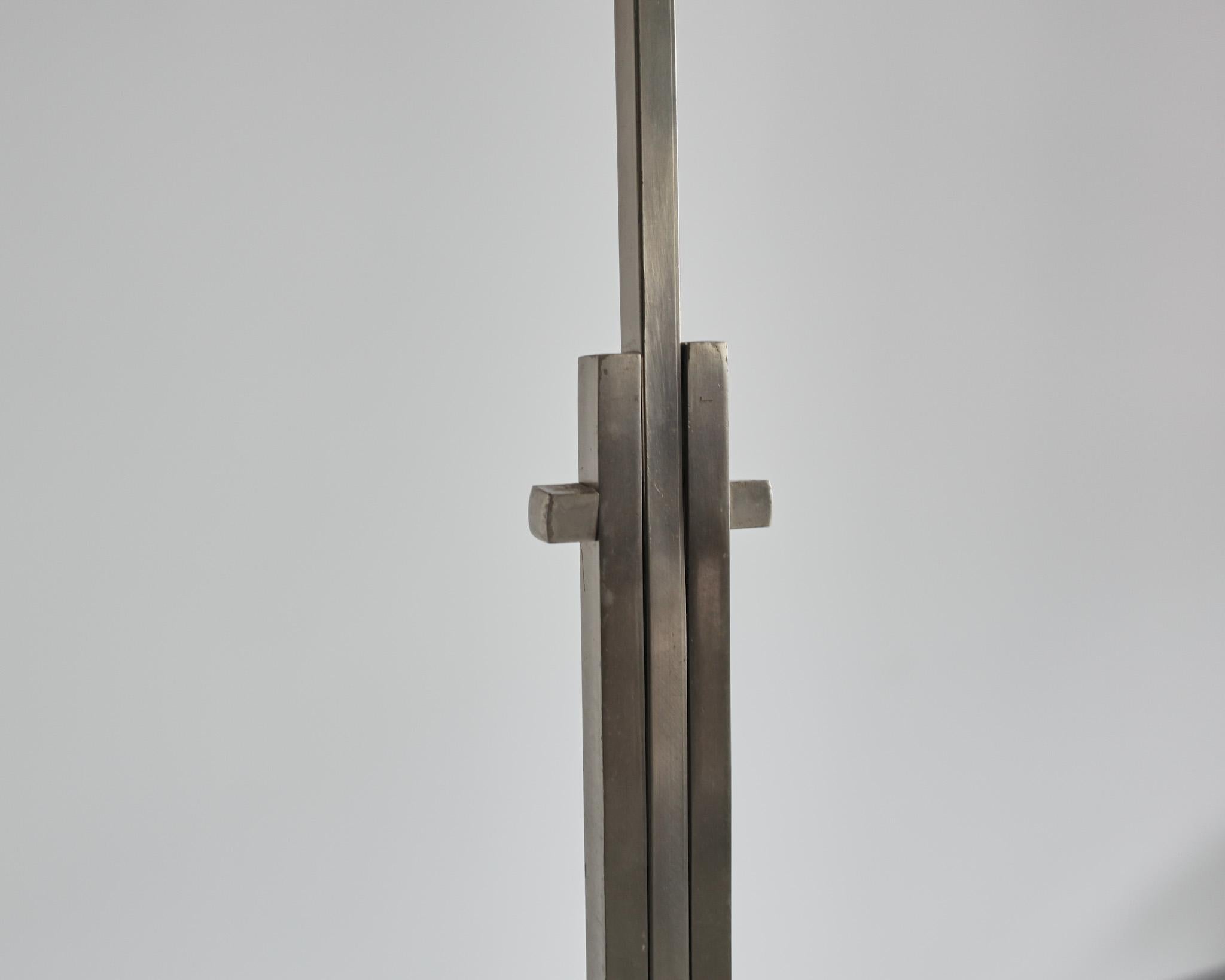 Late 20th Century Italian Modernist Nickel Plated Standard Lamp  For Sale