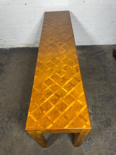 Rechteckiger italienischer modernistischer Konsolentisch mit 3 Schubladen aus Olivenholz / Wurzelholz.