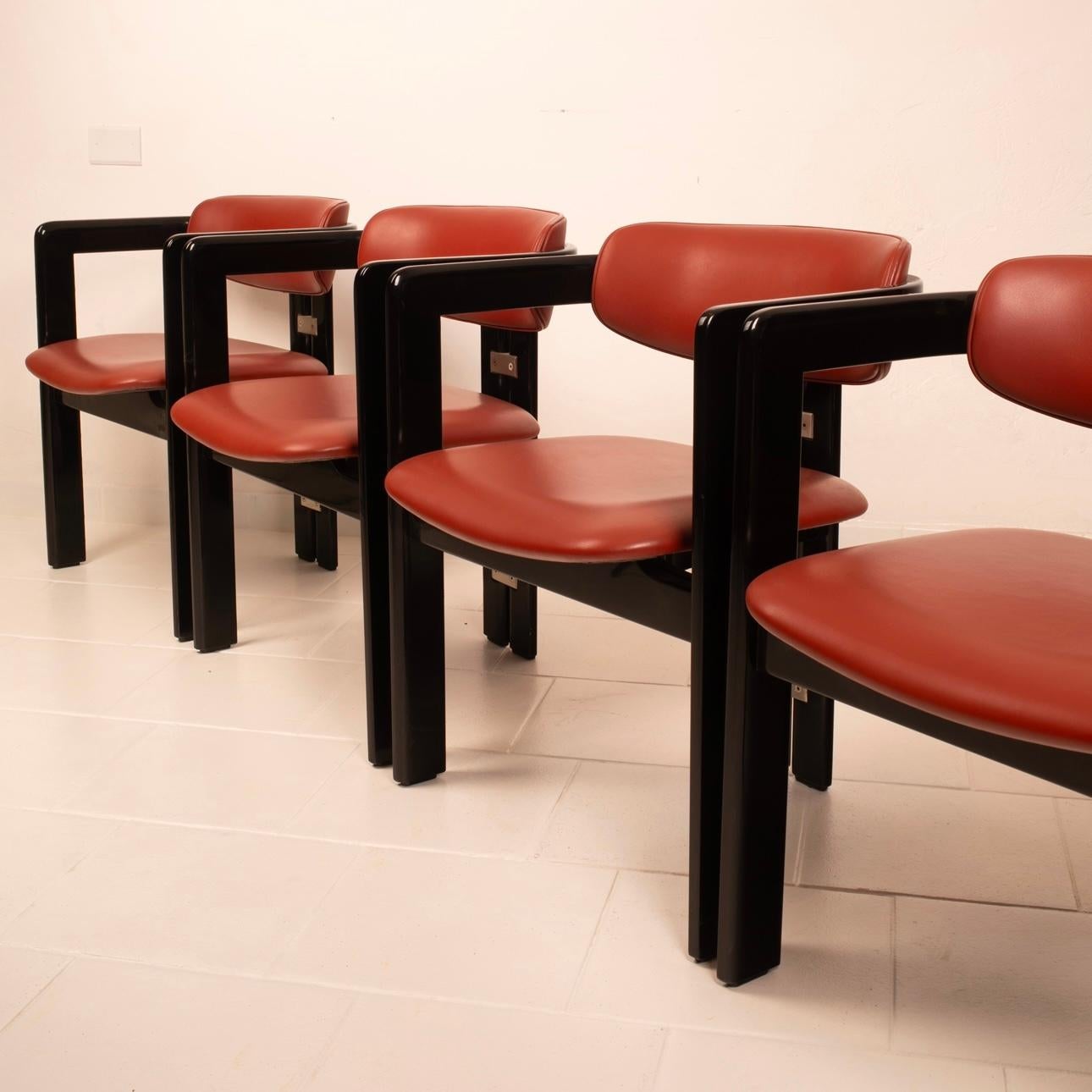 Italian Modernist Pamplona Dining Chairs by Augusto Savini for Pozzi Set of 2 in vendita 5