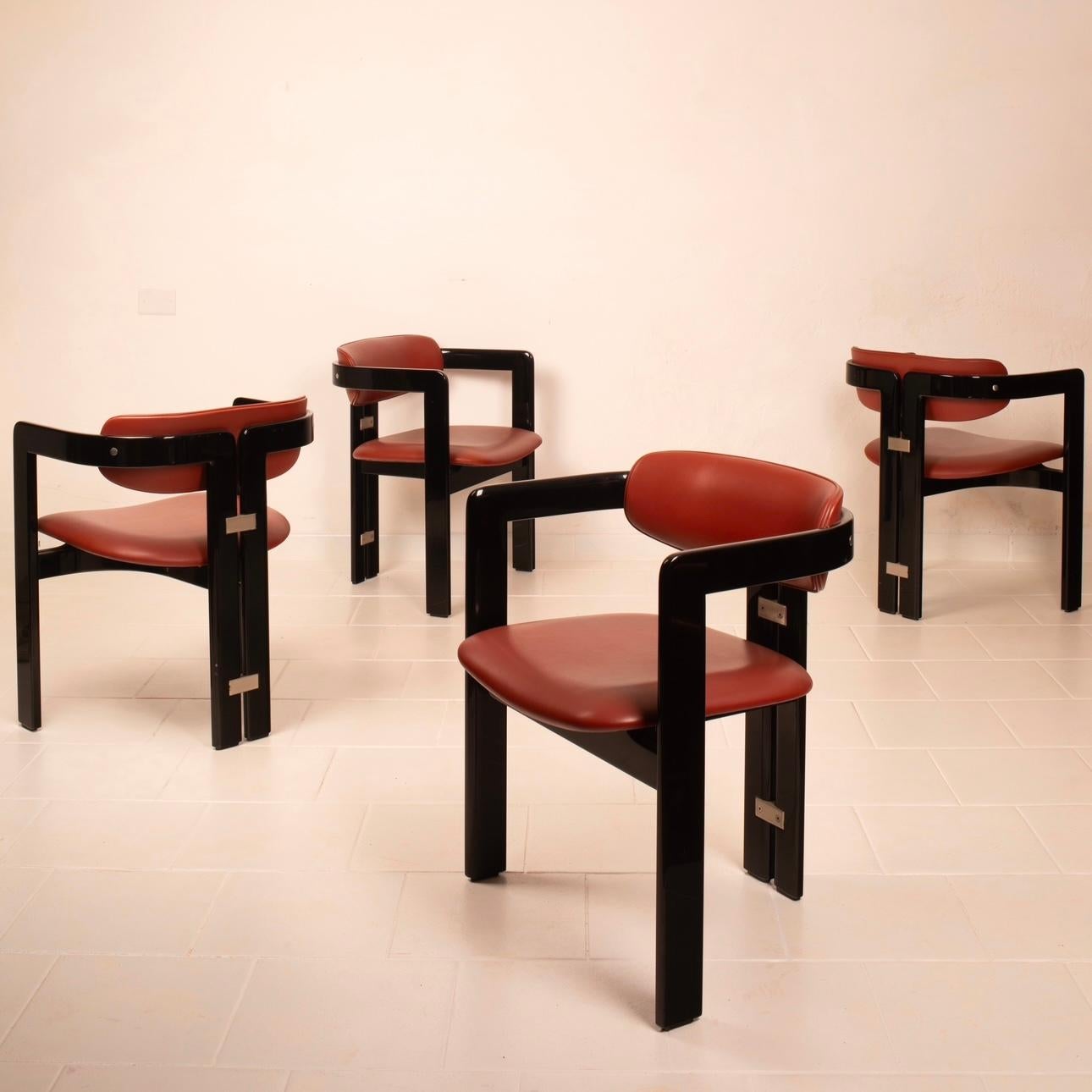 Italian Modernist Pamplona Dining Chairs by Augusto Savini for Pozzi Set of 2 in vendita 7