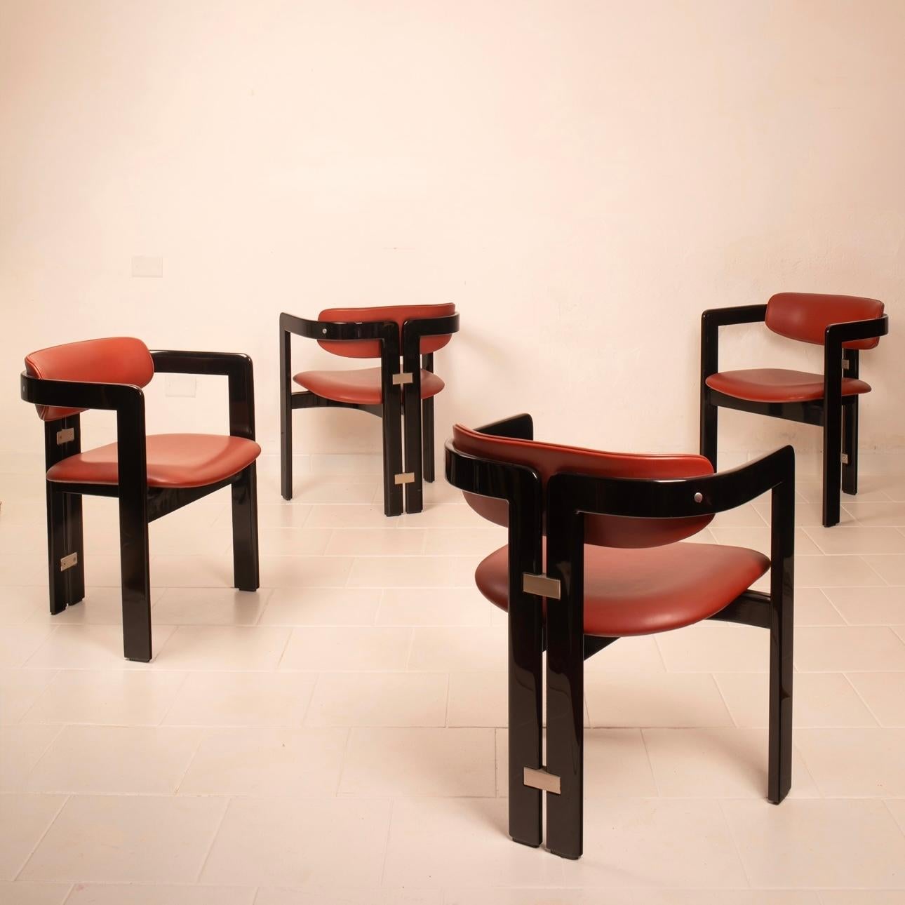 Italian Modernist Pamplona Dining Chairs by Augusto Savini for Pozzi Set of 2 in vendita 8