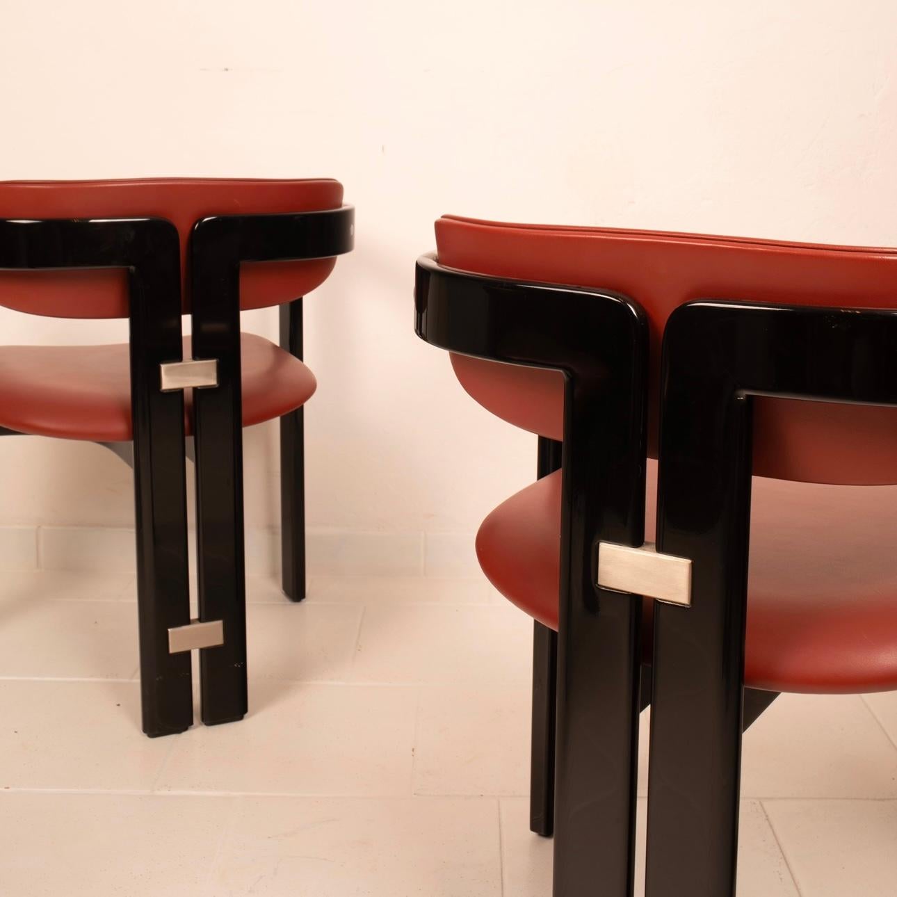 Italian Modernist Pamplona Dining Chairs by Augusto Savini for Pozzi Set of 2 in vendita 9