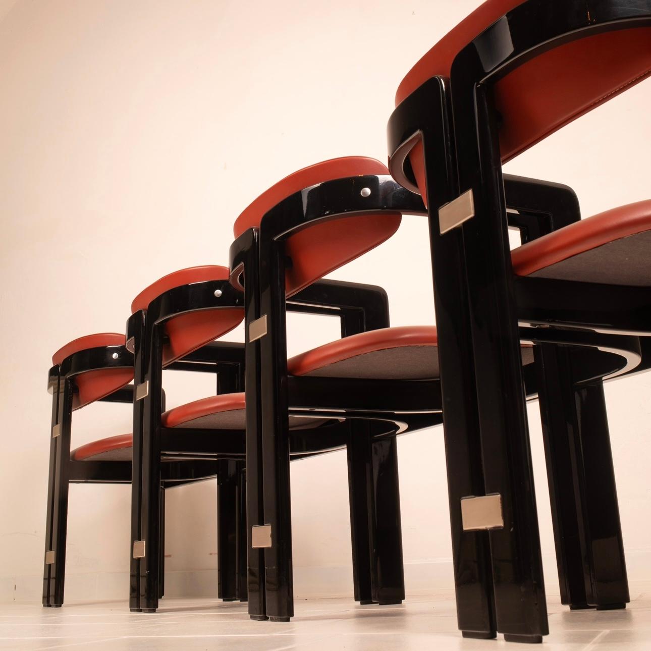 Italian Modernist Pamplona Dining Chairs by Augusto Savini for Pozzi Set of 2 in vendita 2