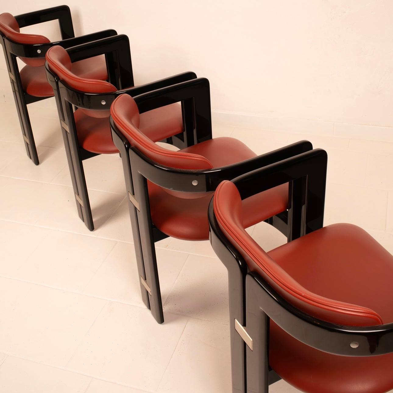 Italian Modernist Pamplona Dining Chairs by Augusto Savini for Pozzi Set of 2 in vendita 3