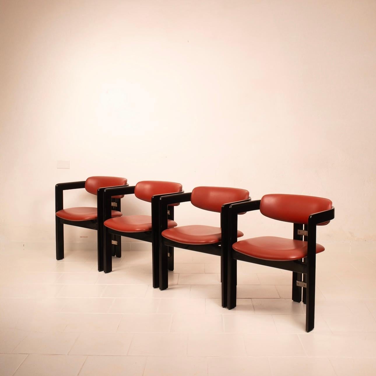 Italian Modernist Pamplona Dining Chairs by Augusto Savini for Pozzi Set of 2 in vendita 4