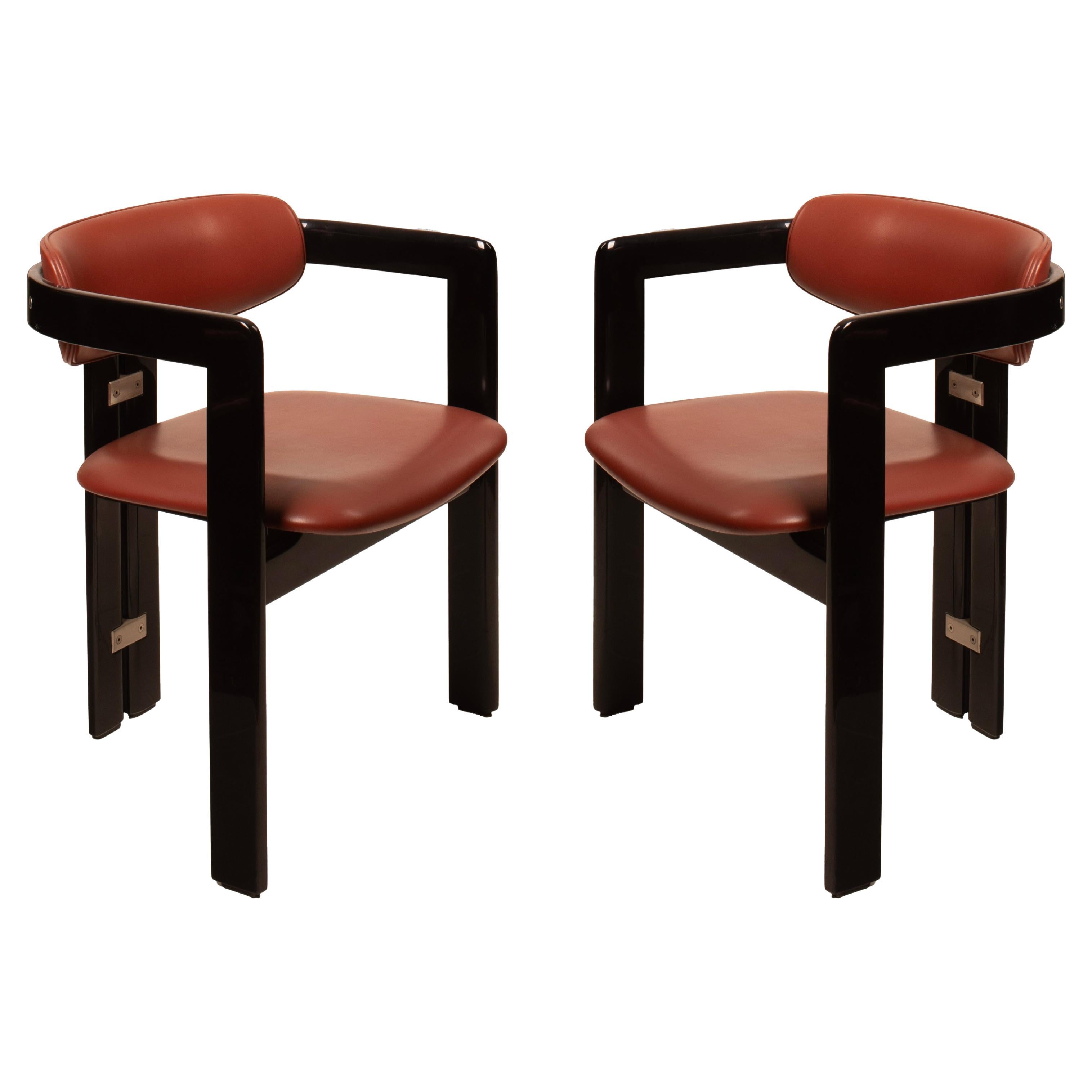Italian Modernist Pamplona Dining Chairs by Augusto Savini for Pozzi Set of 2 in vendita