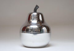 Seau à glace "poire" en aluminium poli de style moderniste italien