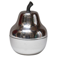 Vintage Italian Modernist Polished Aluminum "Pear" Ice Bucket