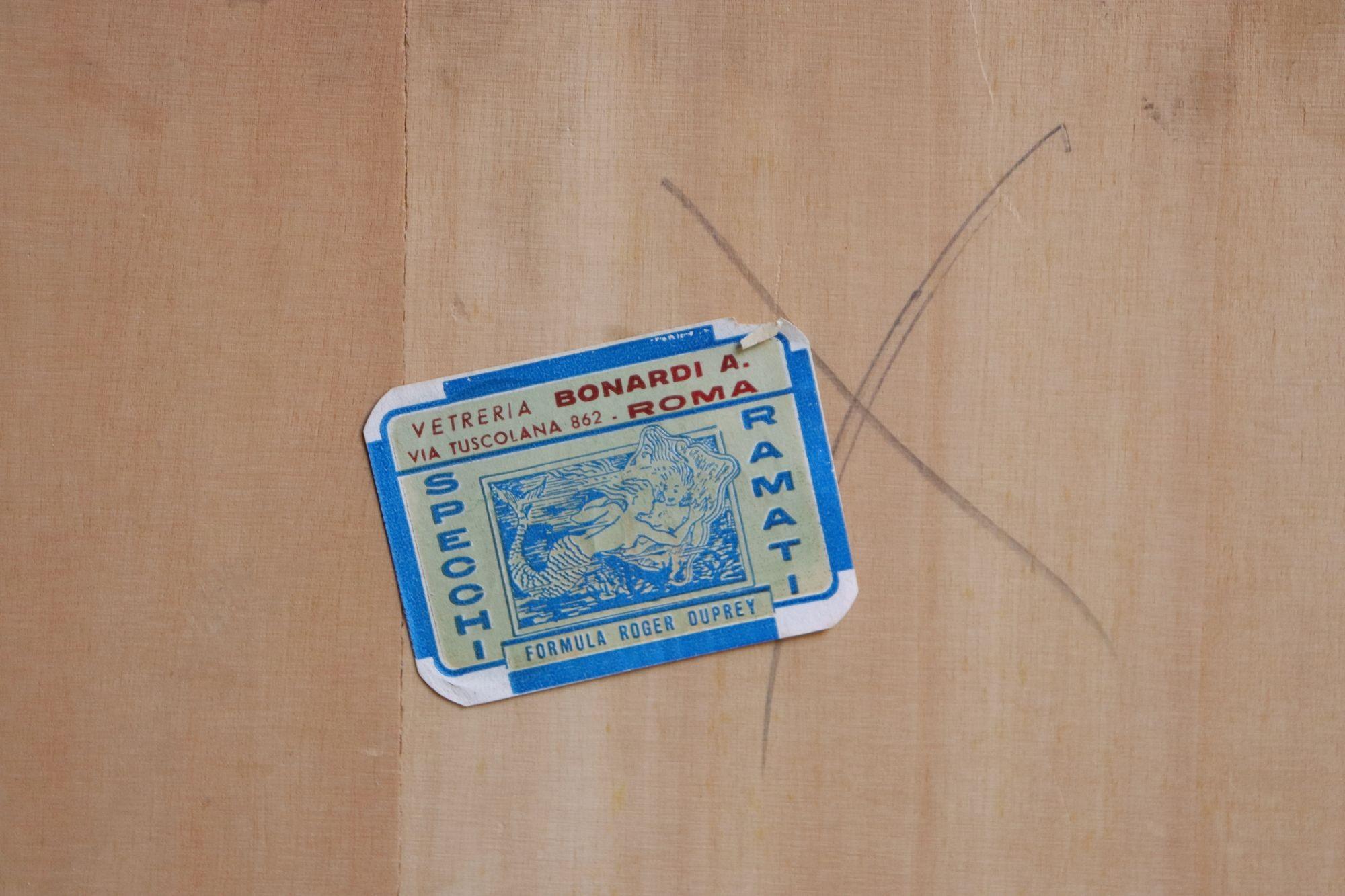 Modernistischer italienischer Ramati-Schild-Spiegel von Vetreria Bonardi im Angebot 5