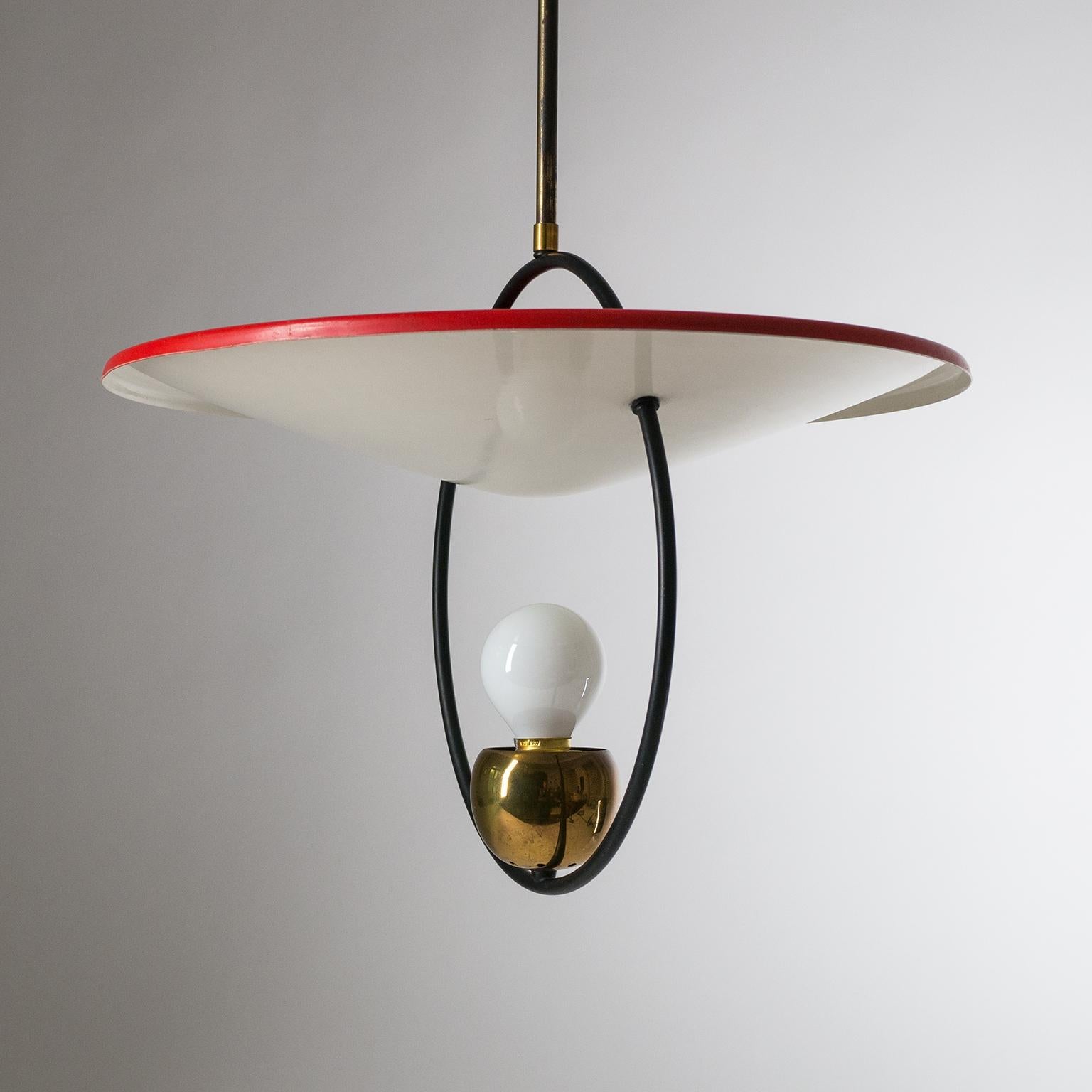 Italian Modernist Red Lantern, 1950s 4