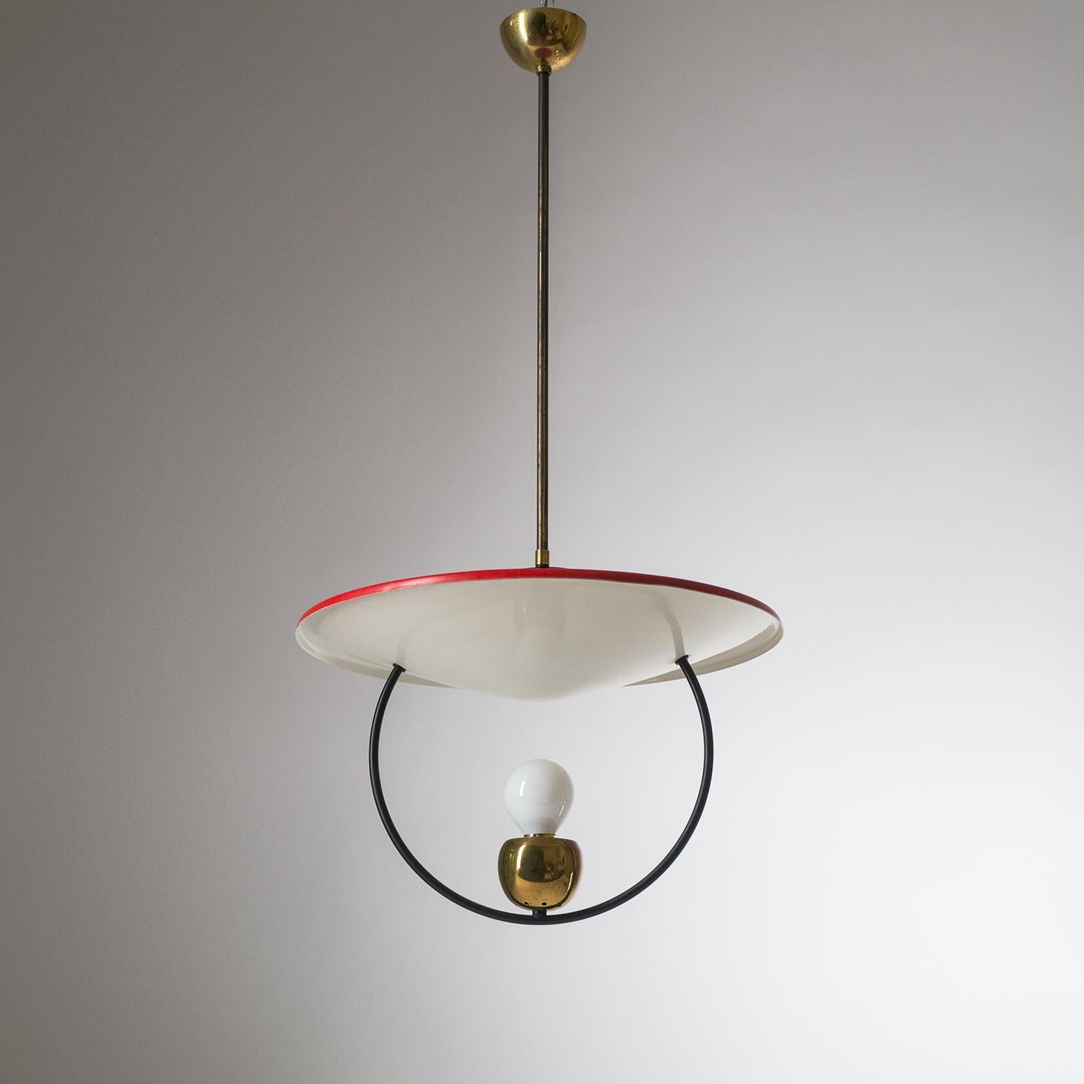 Italian Modernist Red Lantern, 1950s 6