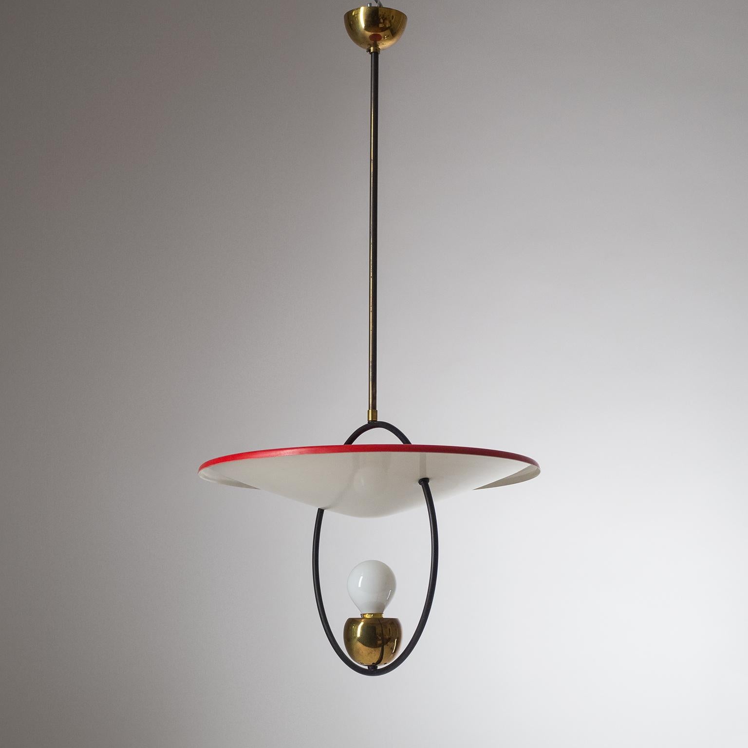 Mid-20th Century Italian Modernist Red Lantern, 1950s