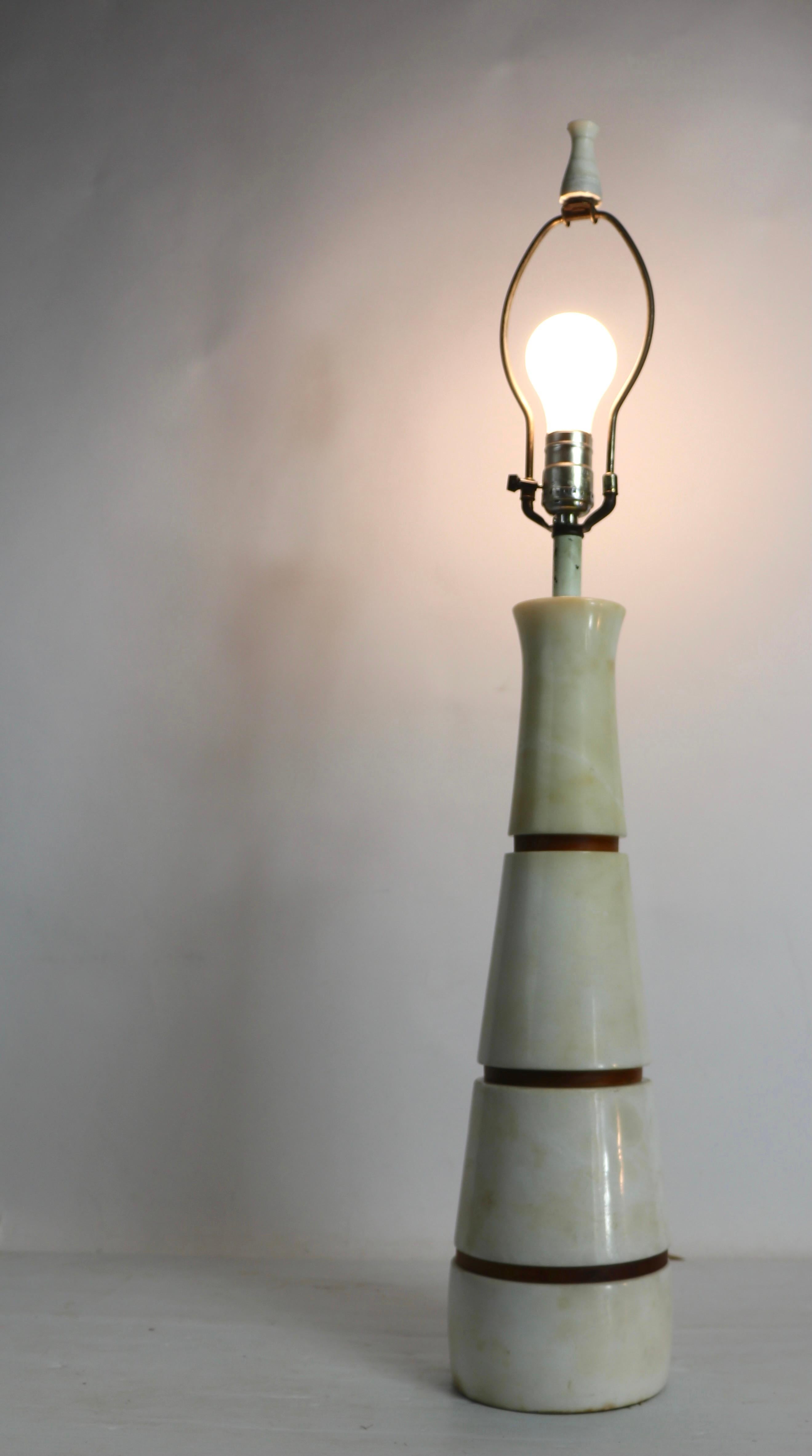 20th Century Italian Modernist SG Alabaster Table Lamp