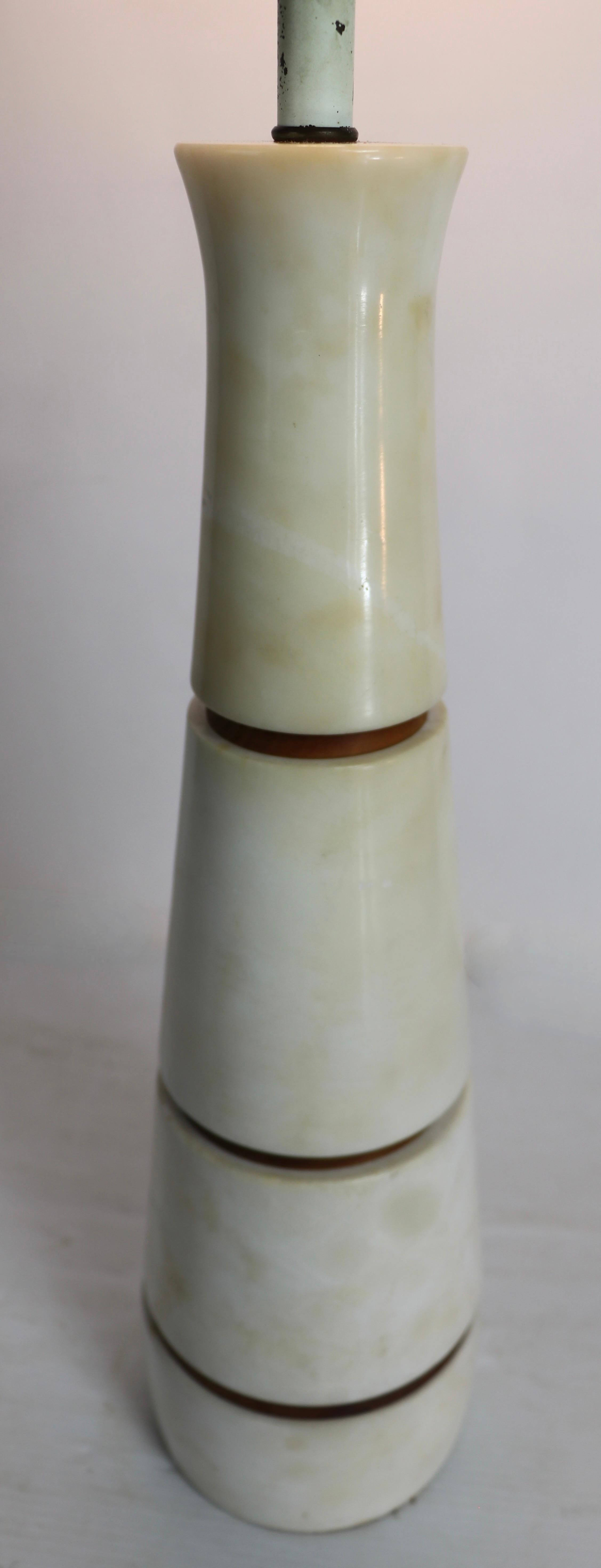 Italian Modernist SG Alabaster Table Lamp 1