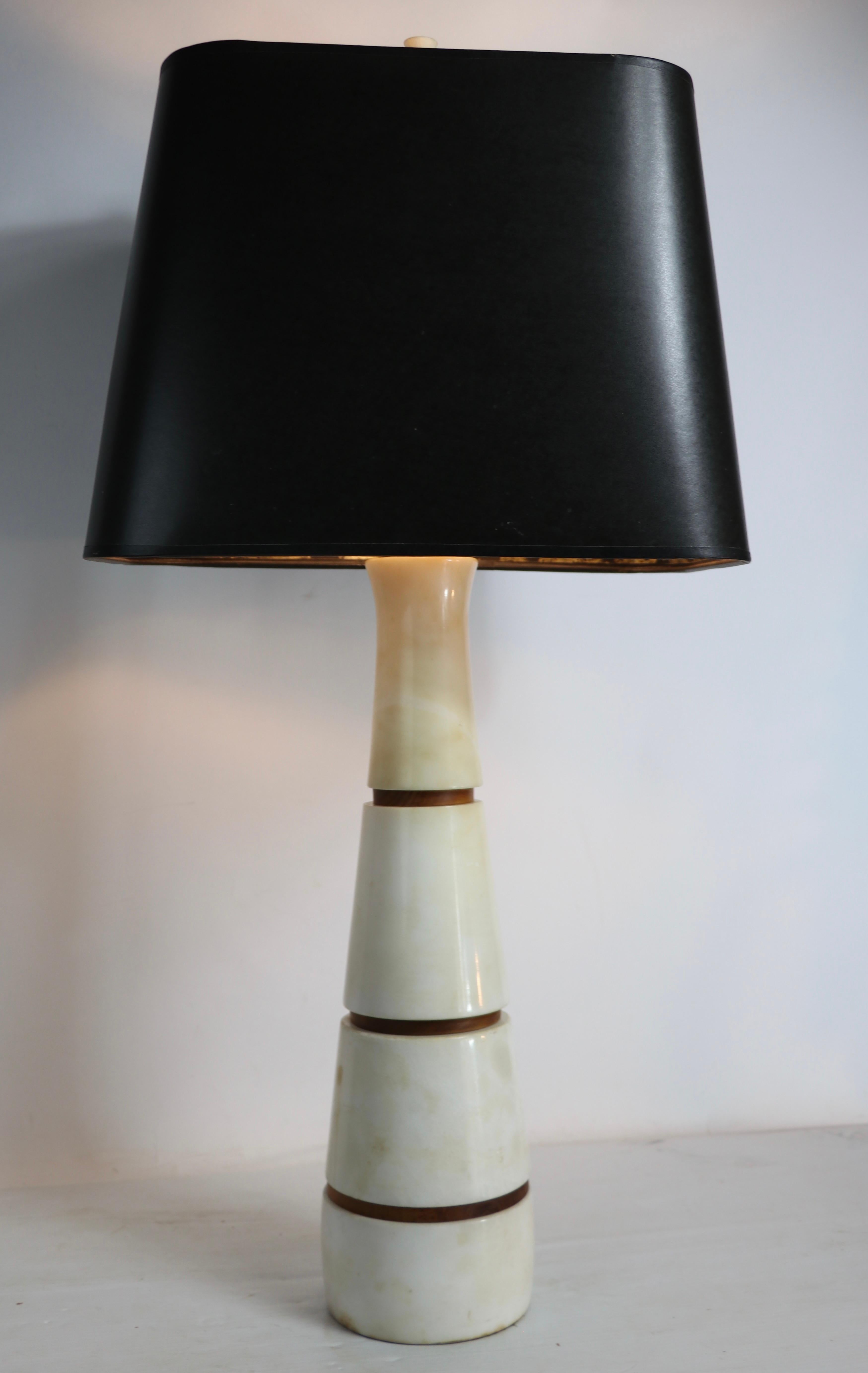 Italian Modernist SG Alabaster Table Lamp 2