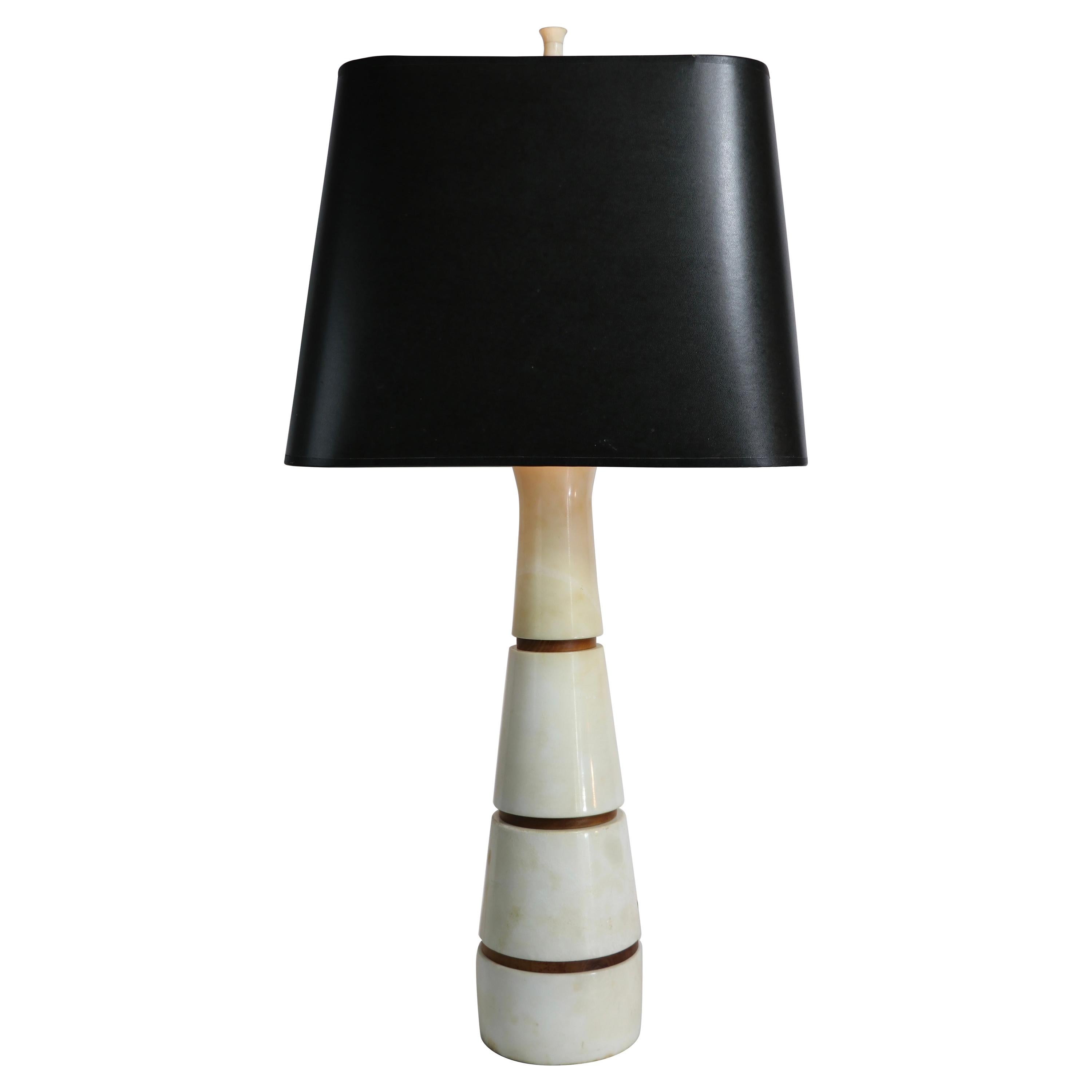 Italian Modernist SG Alabaster Table Lamp