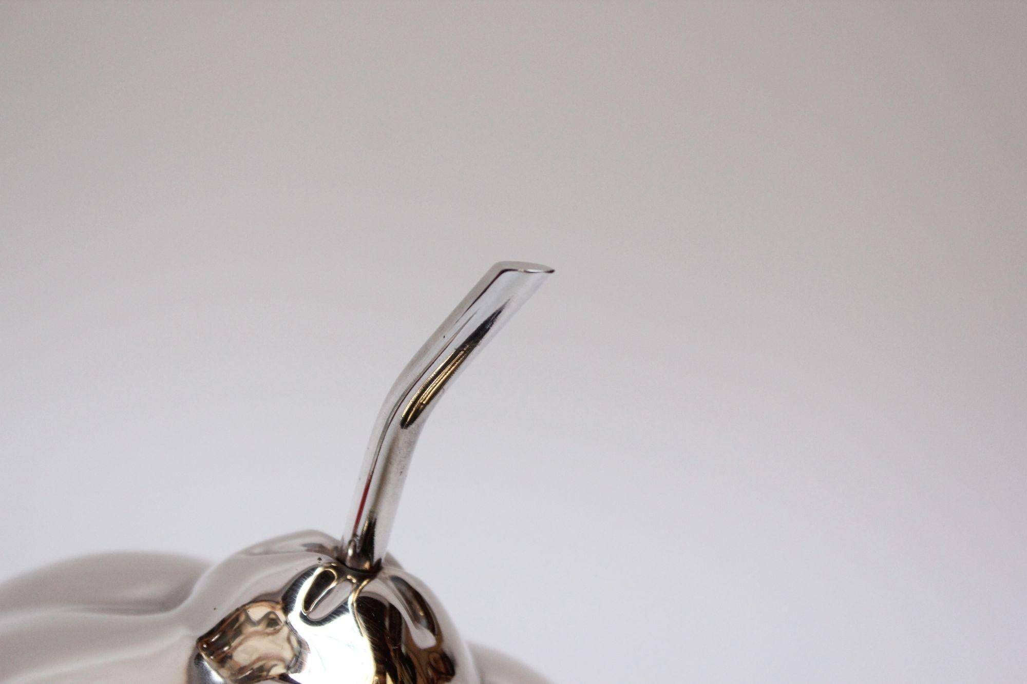 Italienischer modernistischer versilberter, versilberter  Granatapfel-Eiskbel von Teghini 6
