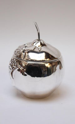 Italian Modernist Silver-Plated Insulated "Pomegranate" Ice Bucket by Teghini