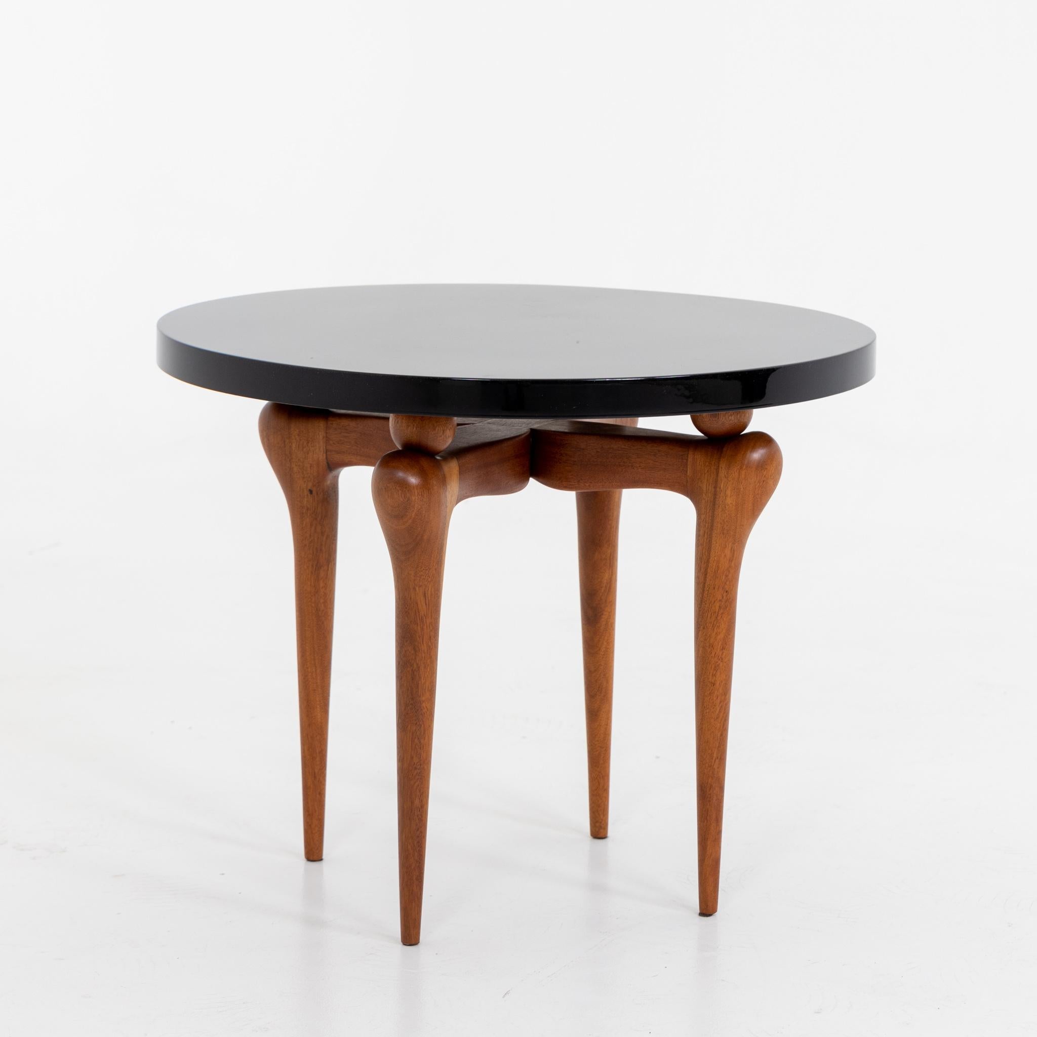 Ebonized Italian Modernist Small Round Side Table For Sale