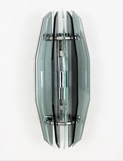 Fontana Arte Style Midcentury Glass Wall Sconce, Italy 1960s