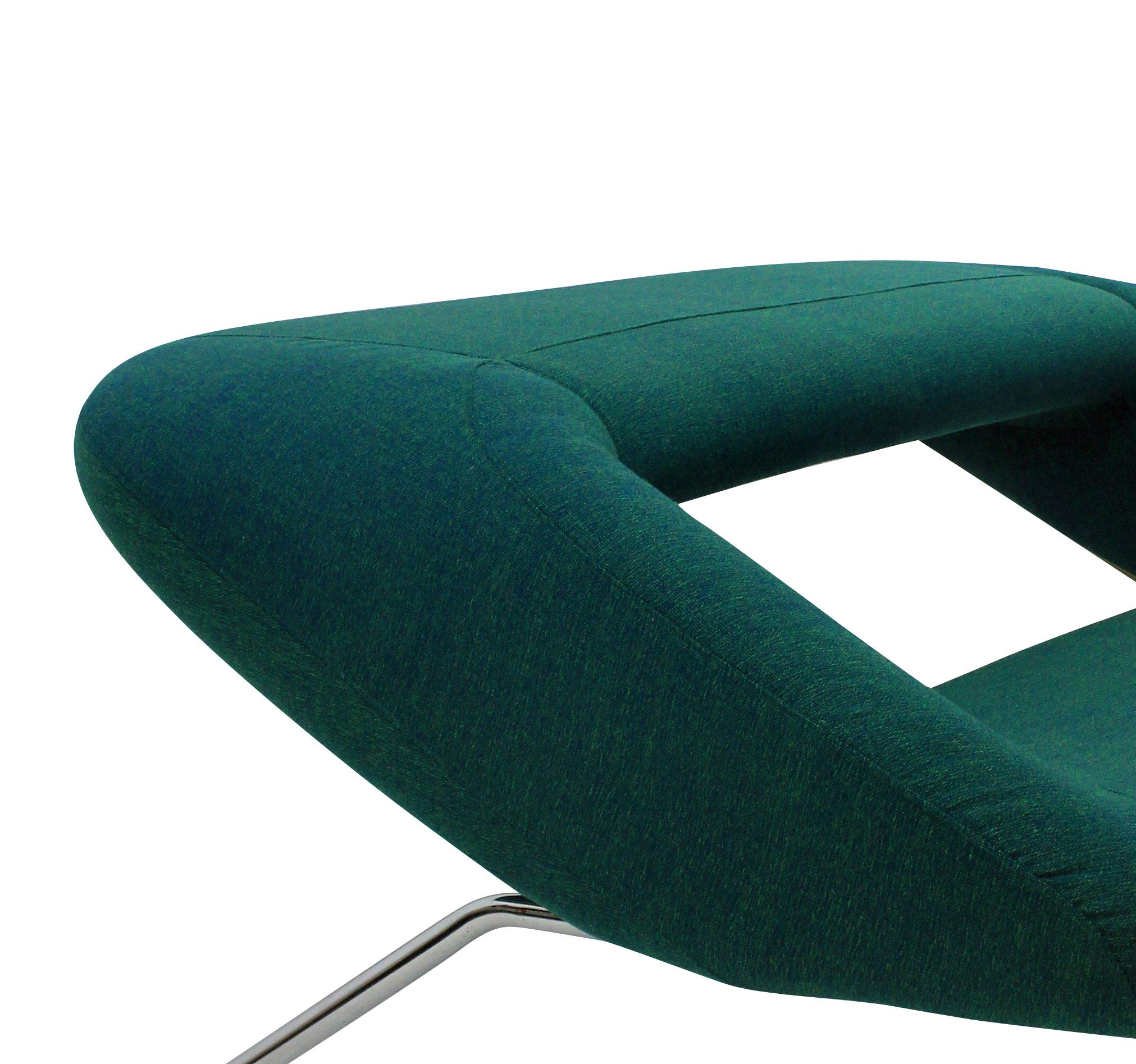 Italian Modernist Sofa of Unusual Design in Emerald In Excellent Condition In London, GB