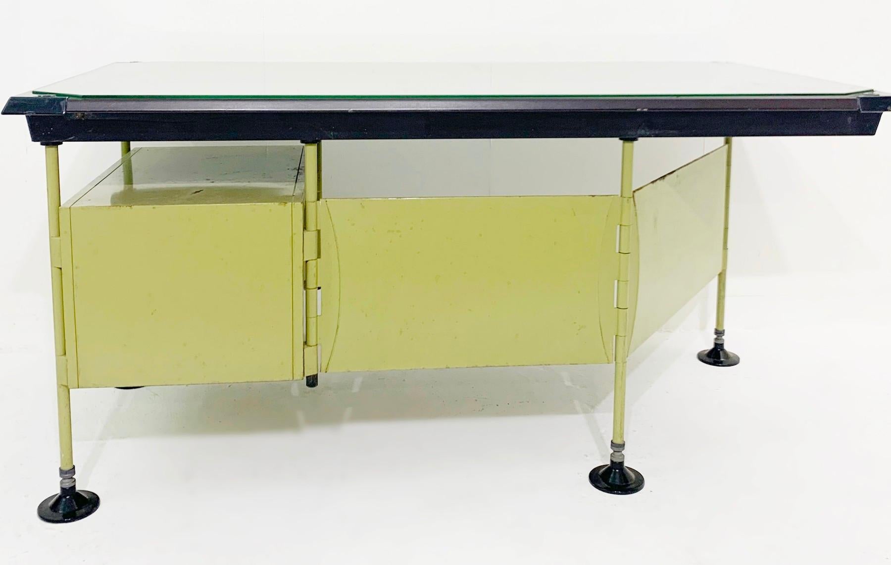 Italian modernist Spazio desk by Studio BBPR for Olivetti, 1959.