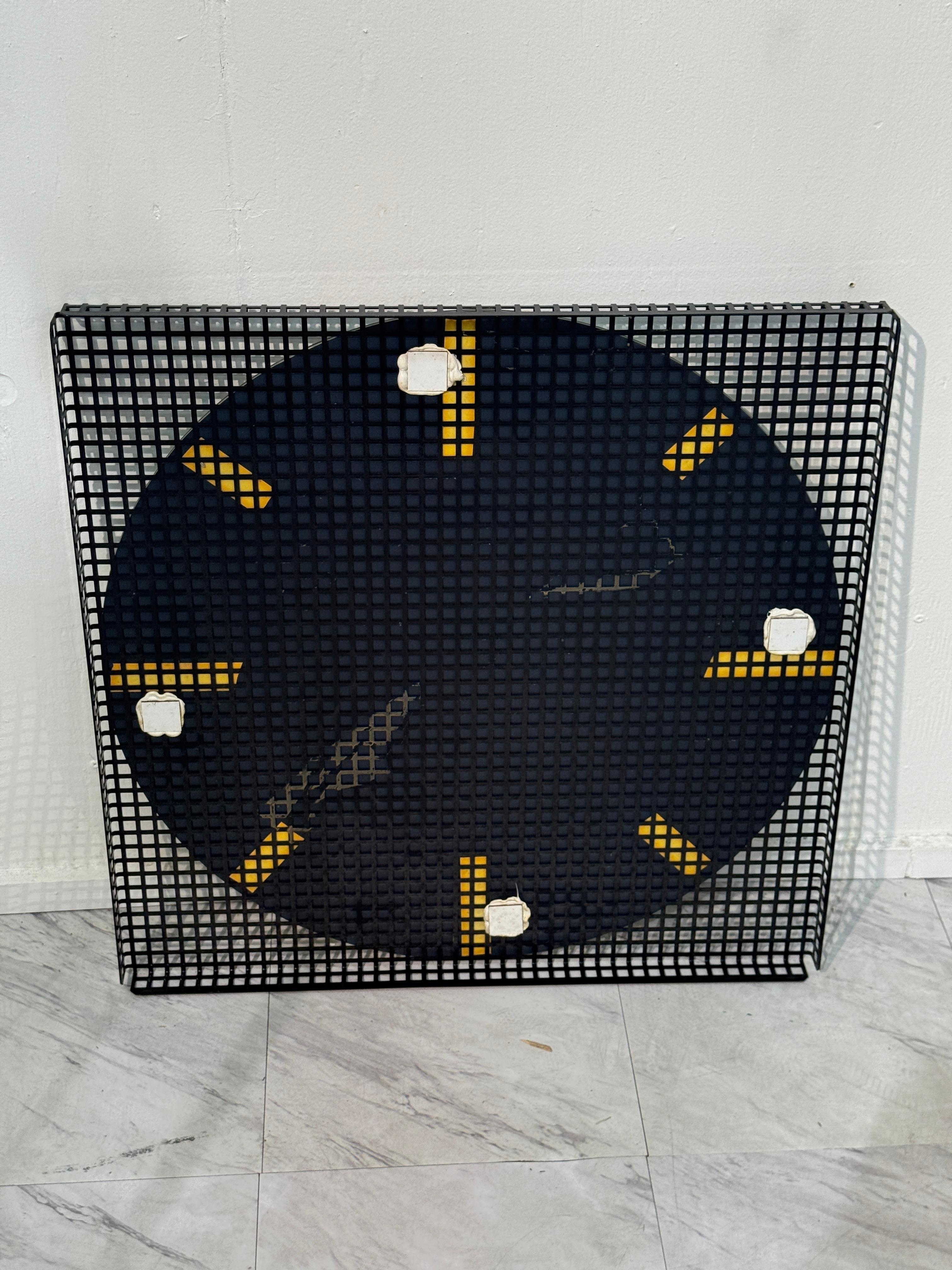 Italian Modernist Square Mirror with Grid Frame, 1980s For Sale 1