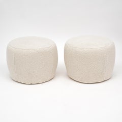 Taburetes Modernistas Italianos en Mezcla de Lana Bouclé, Diseño Minimalista, Nuevo