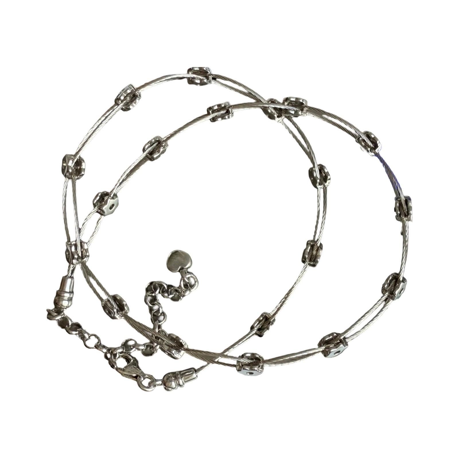 Collar de estudio modernista italiano Plata de ley 925, alambre flexible, cuentas de estrella Modernista en venta