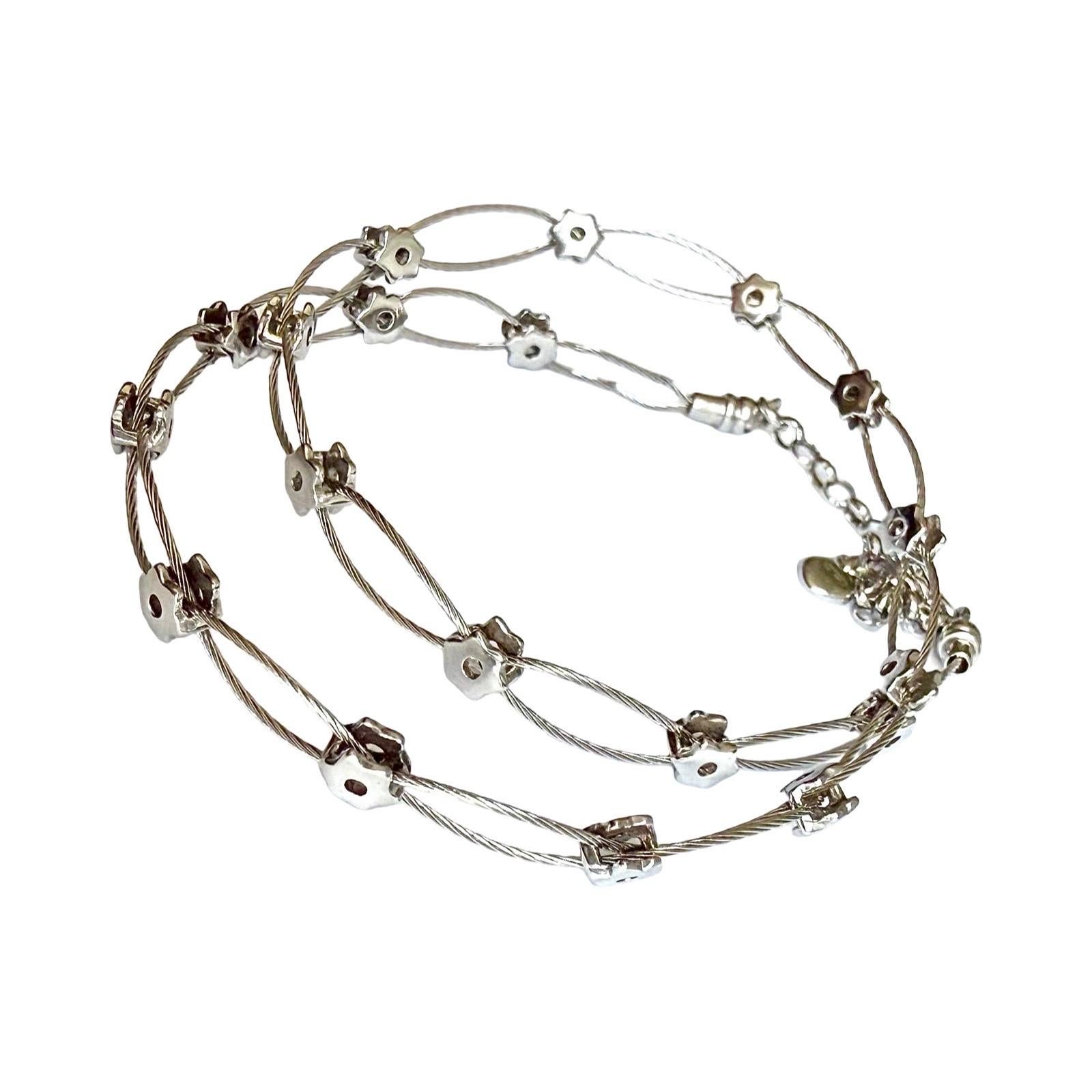 Collar de estudio modernista italiano Plata de ley 925, alambre flexible, cuentas de estrella en venta 1