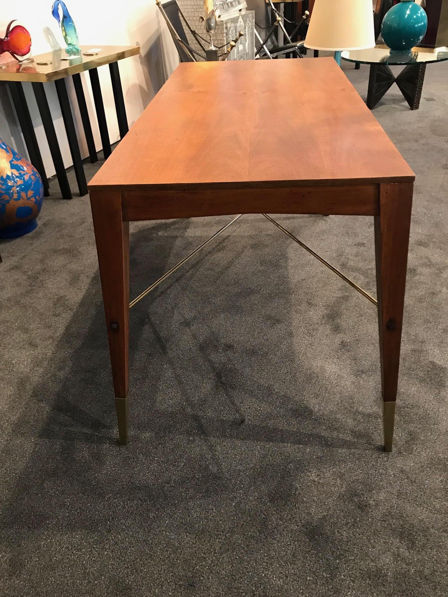 Italian Modernist Style Walnut Table Desk For Sale 1