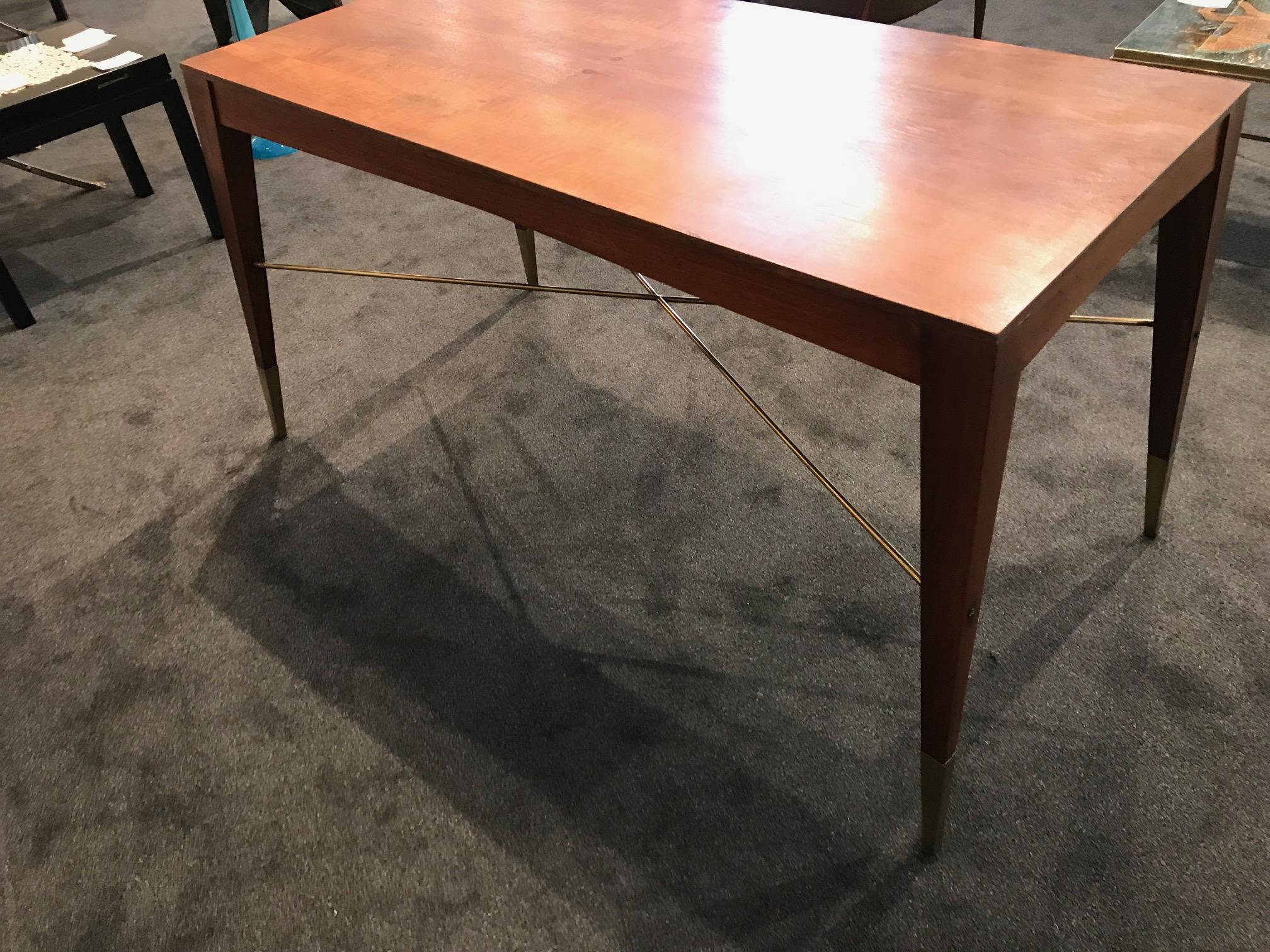 Italian Modernist Style Walnut Table Desk For Sale 2