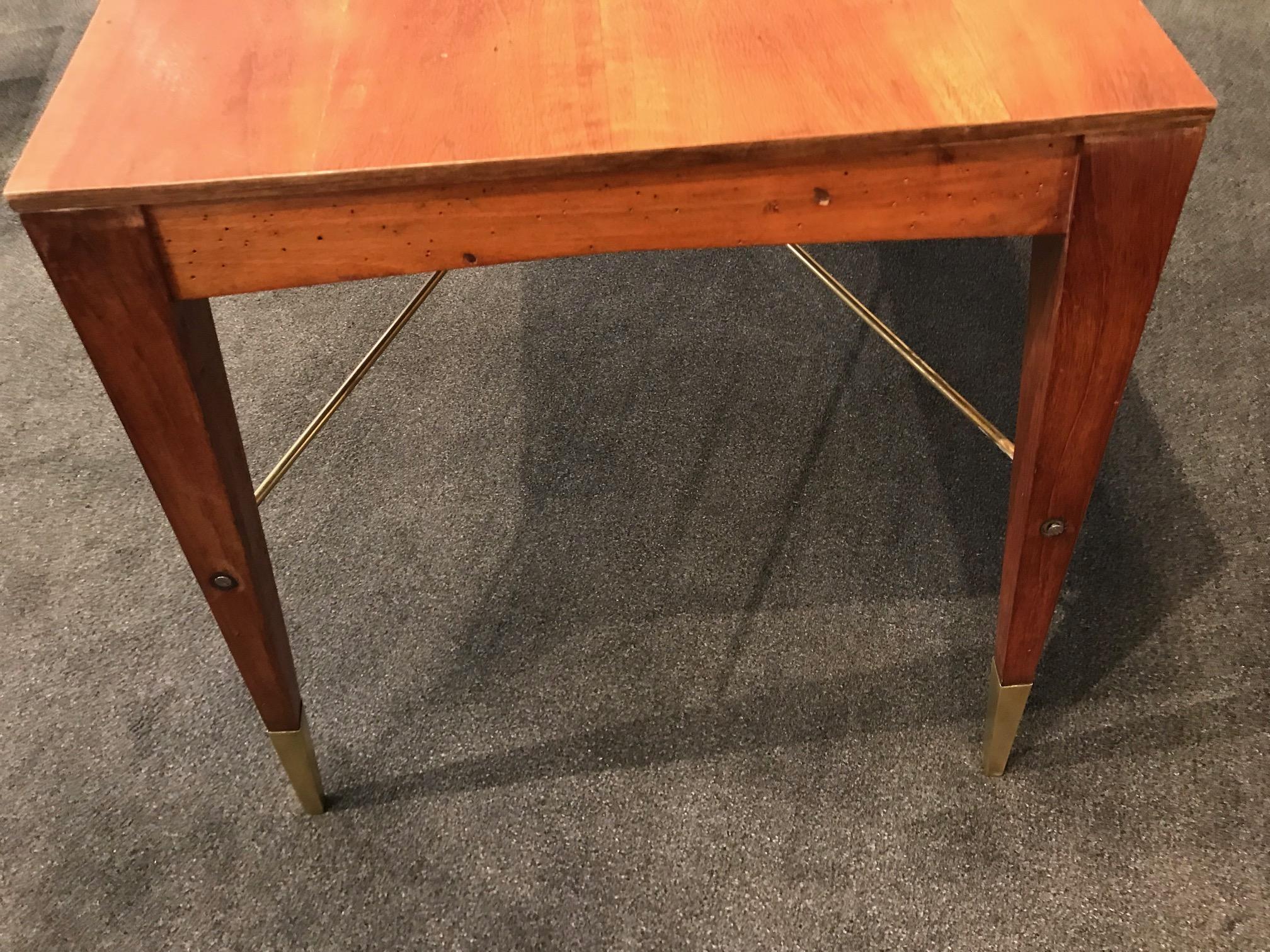 Italian Modernist Style Walnut Table Desk For Sale 3