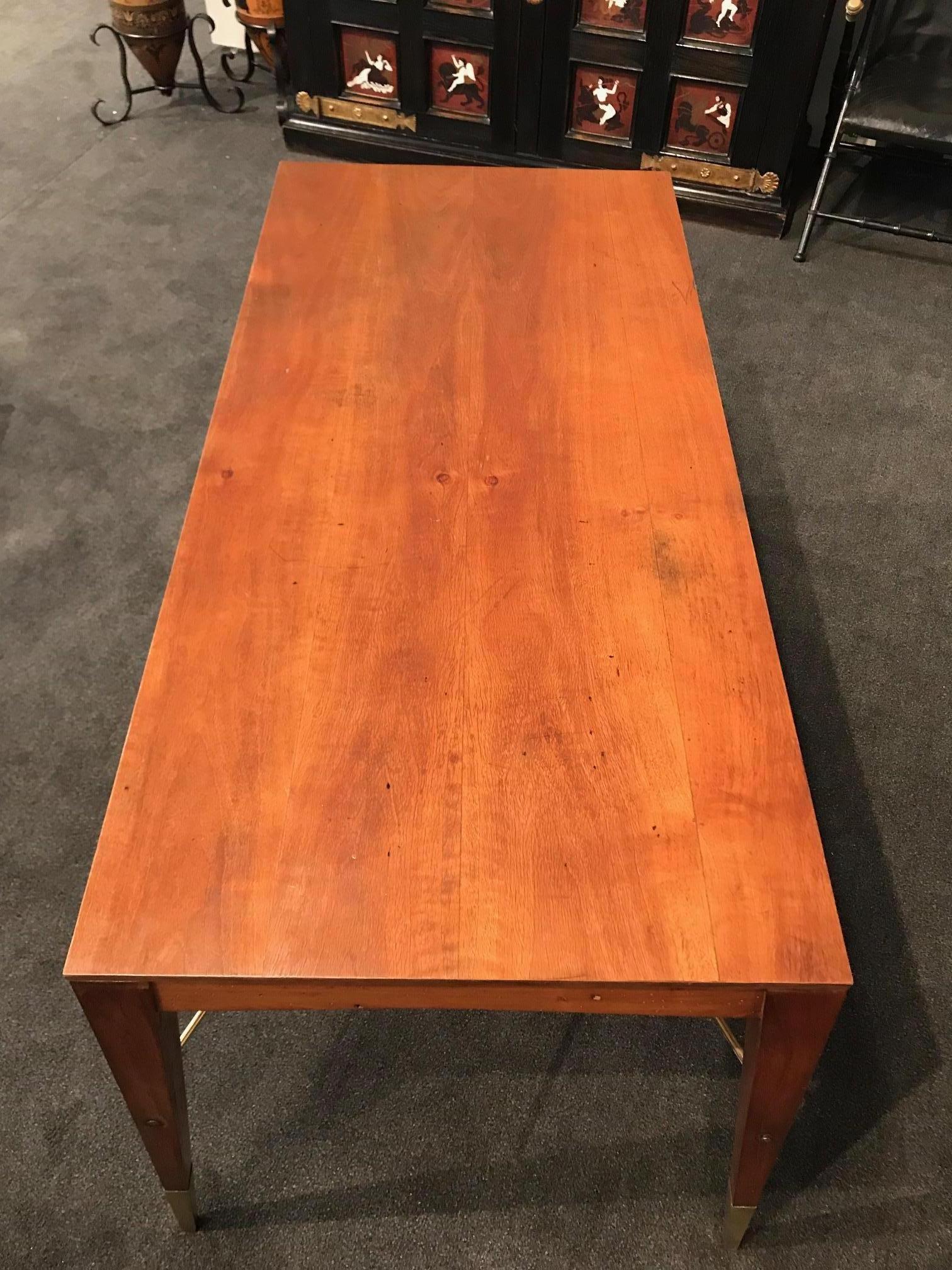 Italian Modernist Style Walnut Table Desk For Sale 5