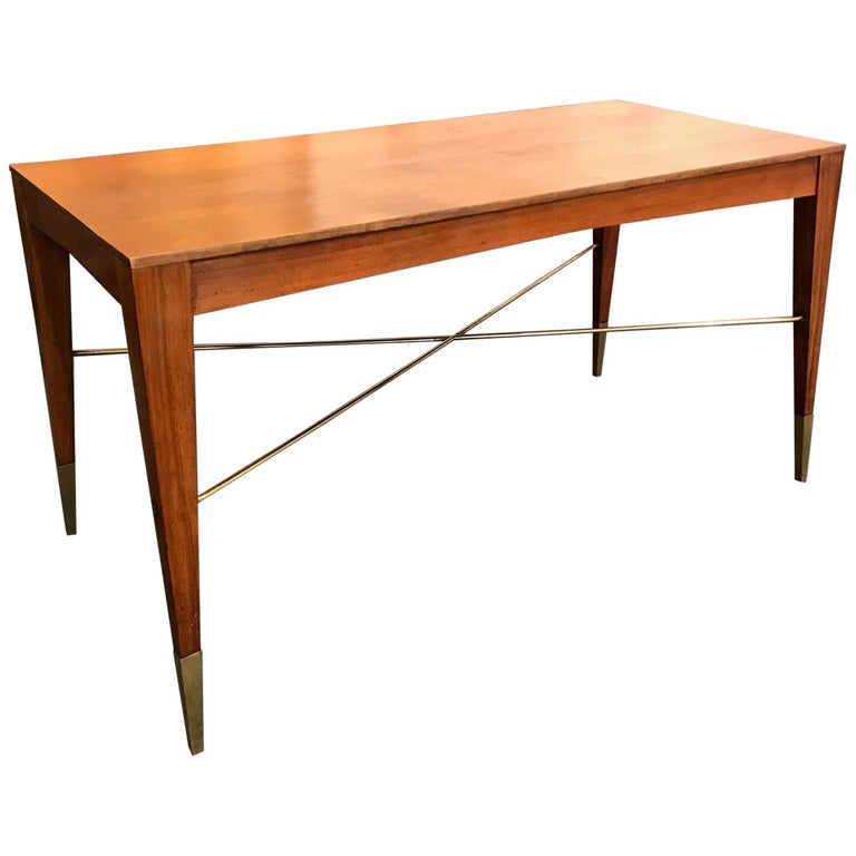 Italian Modernist Style Walnut Table Desk For Sale at 1stDibs