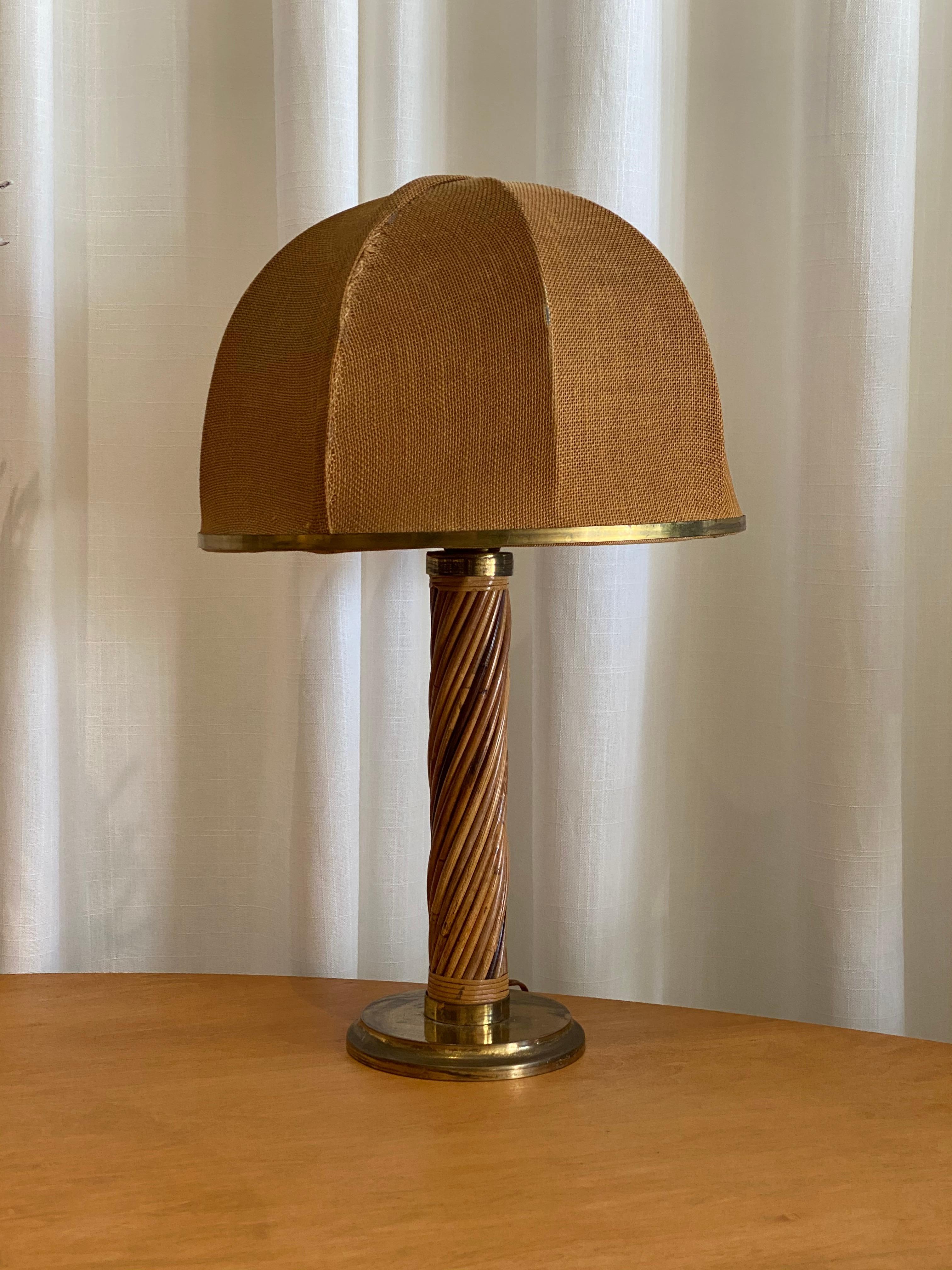 A sizable all original table lamp. By an unknown Italian designer. 

Other designers of the period include Gabriella Crespi, Angelo Lelii, Max Ingrand, Fontana Arte, and Paavo Tynell.
