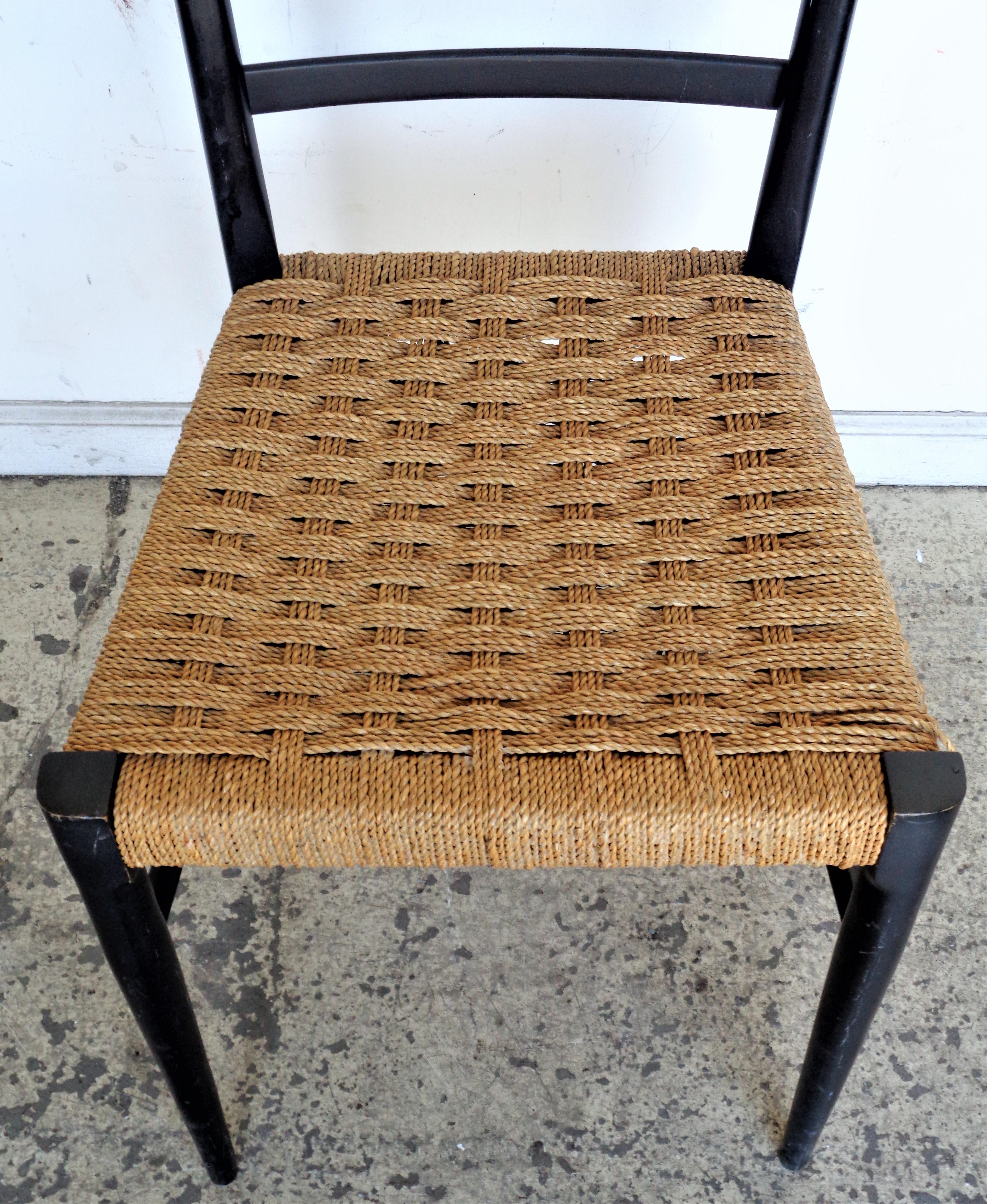 Italian  Tall Ladder Back Chair in the Style of Gio Ponti, Italy