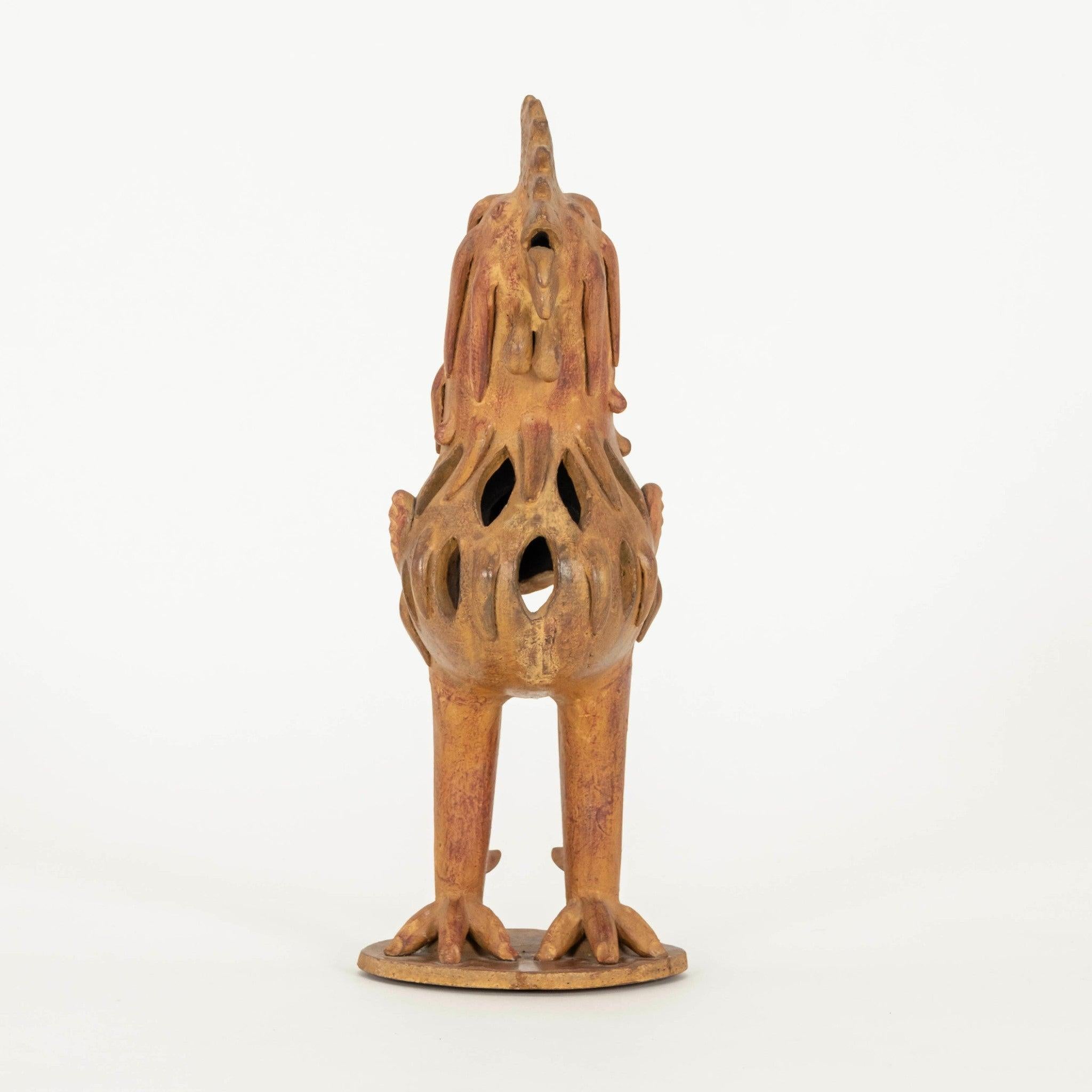Italian Modernist Terracotta Rooster Sculpture In Good Condition For Sale In Houston, TX