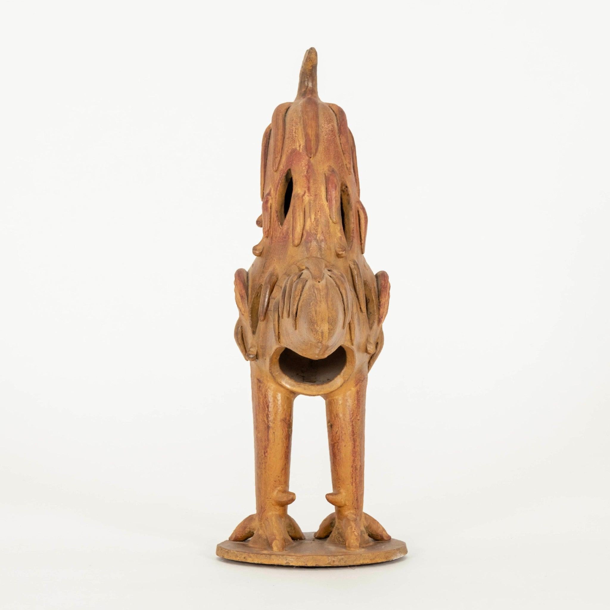 Italian Modernist Terracotta Rooster Sculpture For Sale 2