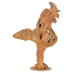 Scultura di Gallo in Terracotta Modernista Italiana