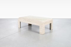Italian Modernist Travertine Coffee Table